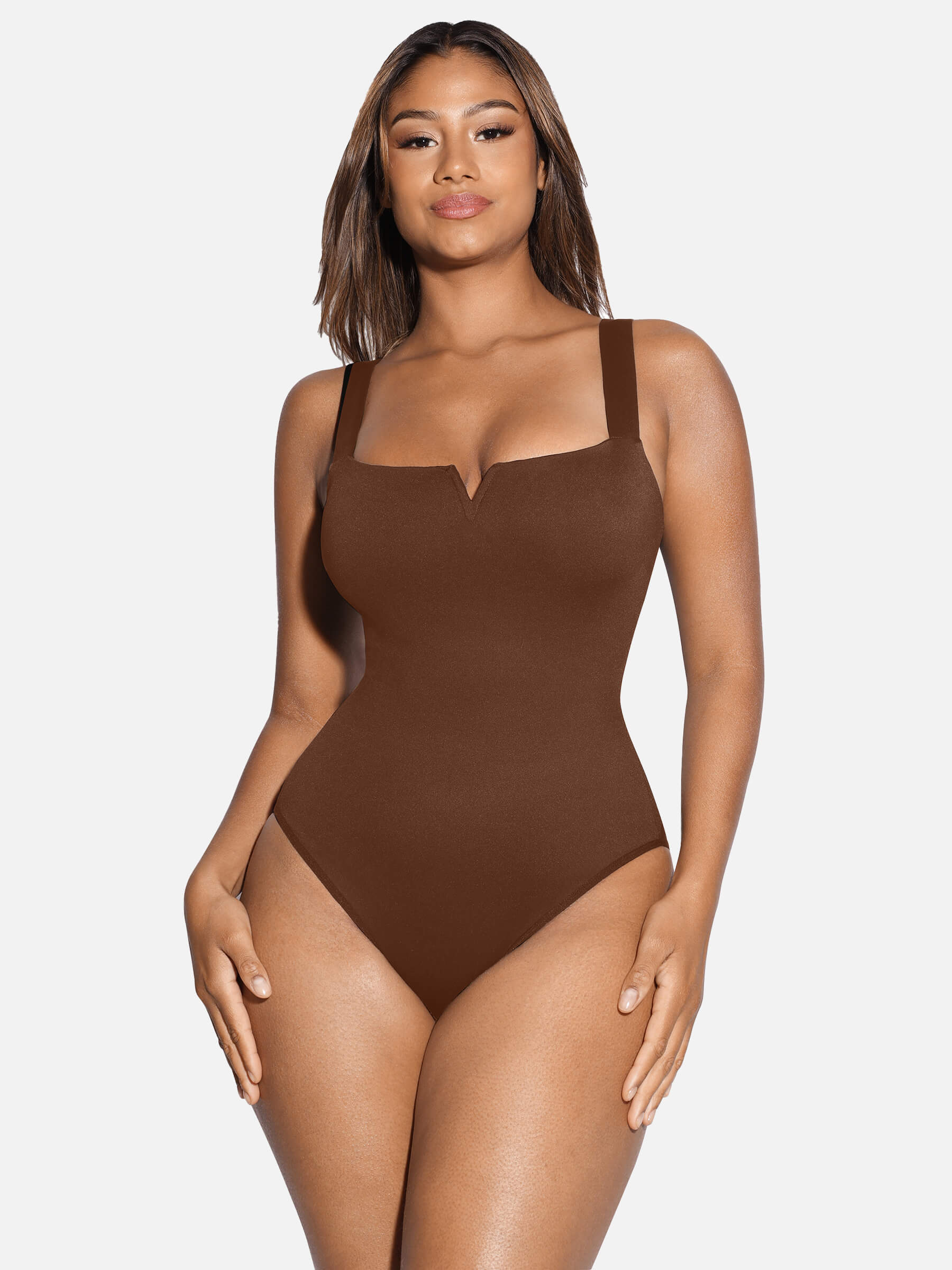 Shapevive Square Collar Elastic Outerwear Shape Bodysuit