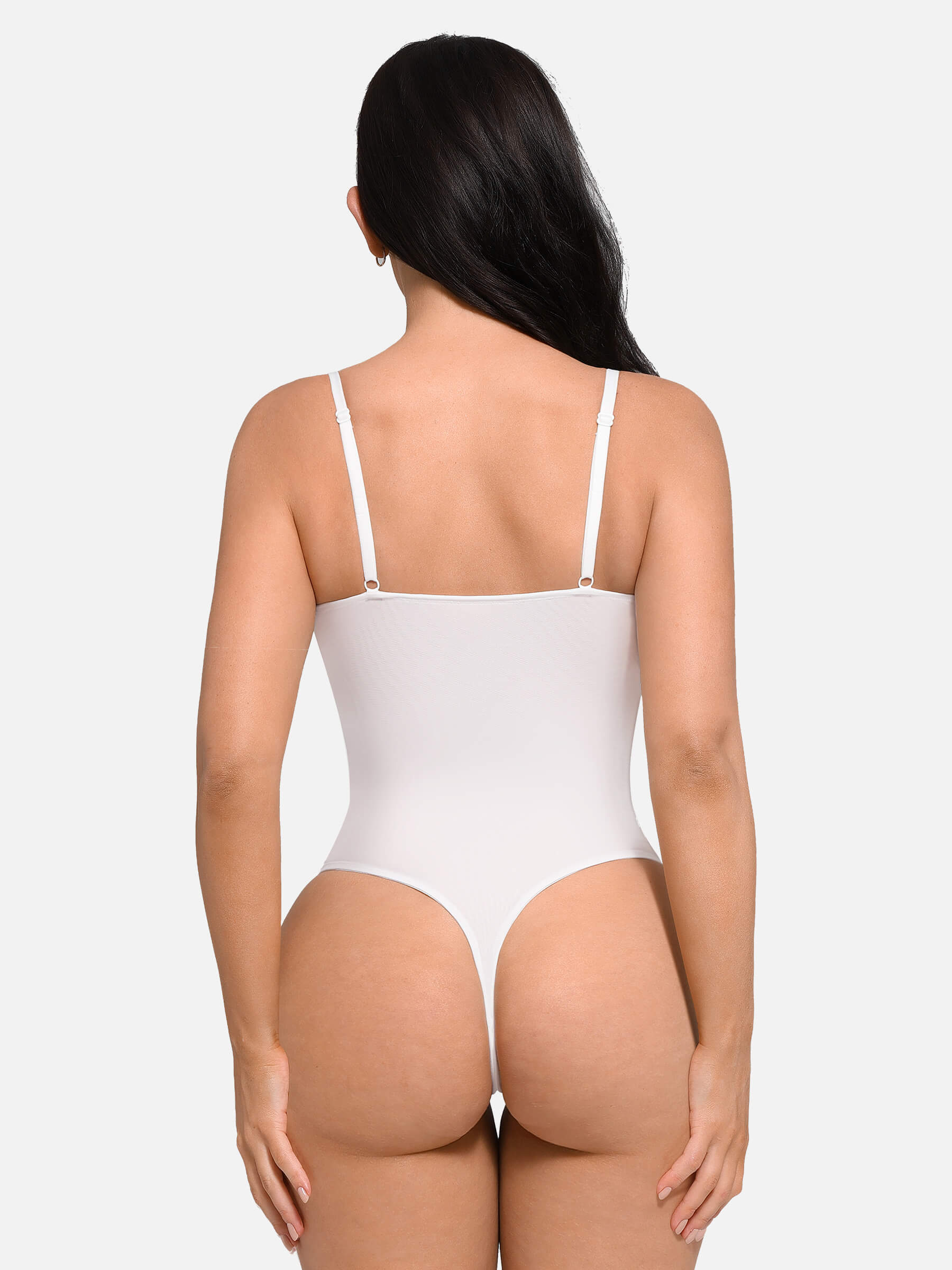 Shapevive V Neck Elegant Lace Sculpting Thongs Bodysuit