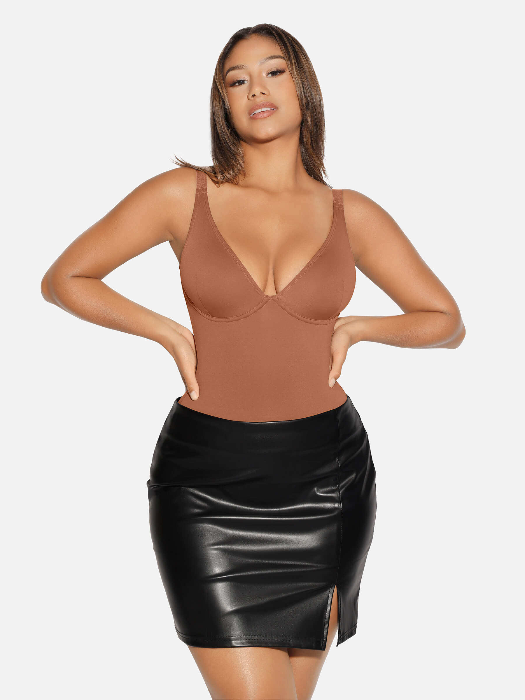 Shapevive V Neck Tummy Control Shaping Bodysuit