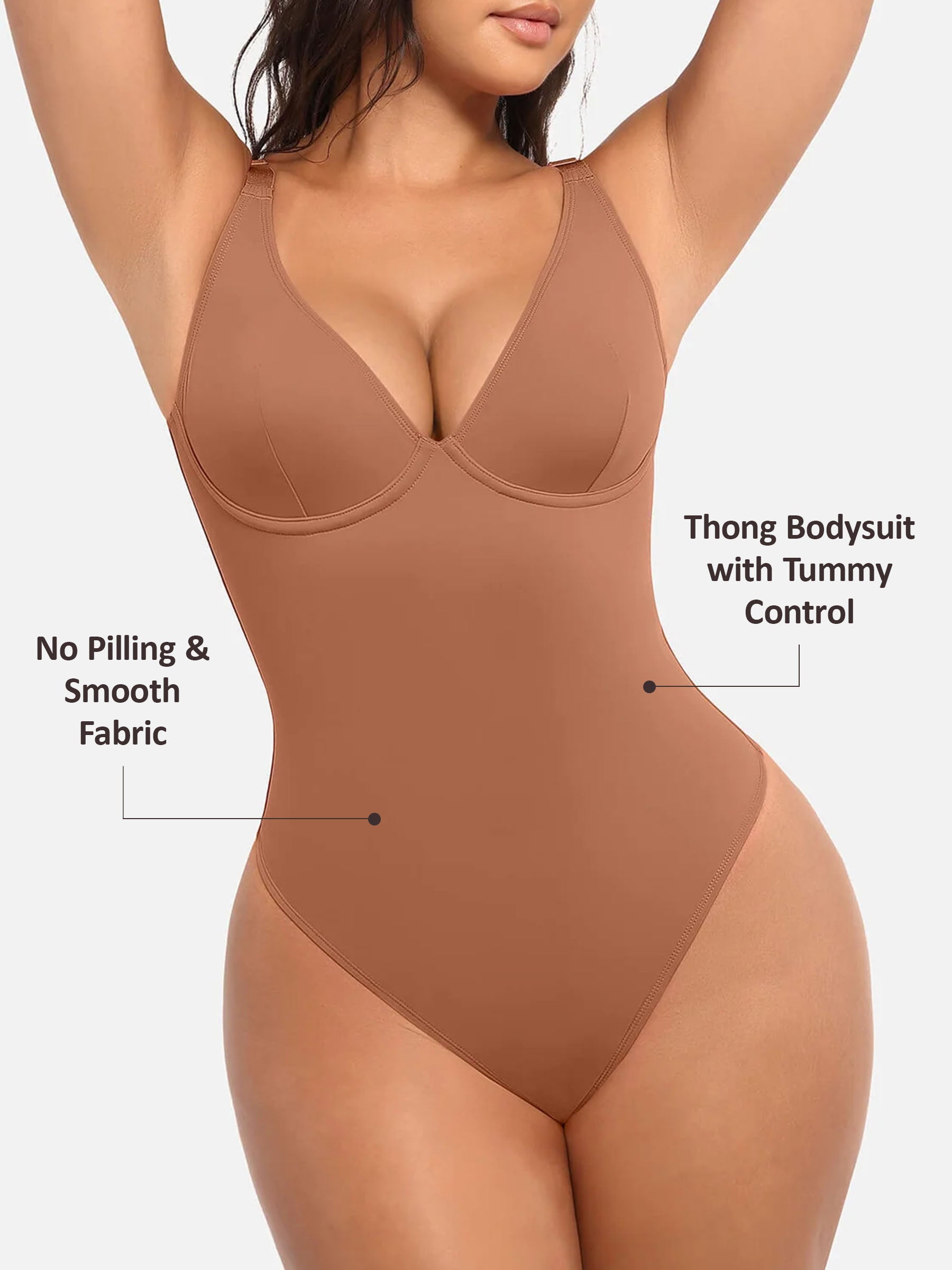 Shapevive V Neck Tummy Control Bodysuit