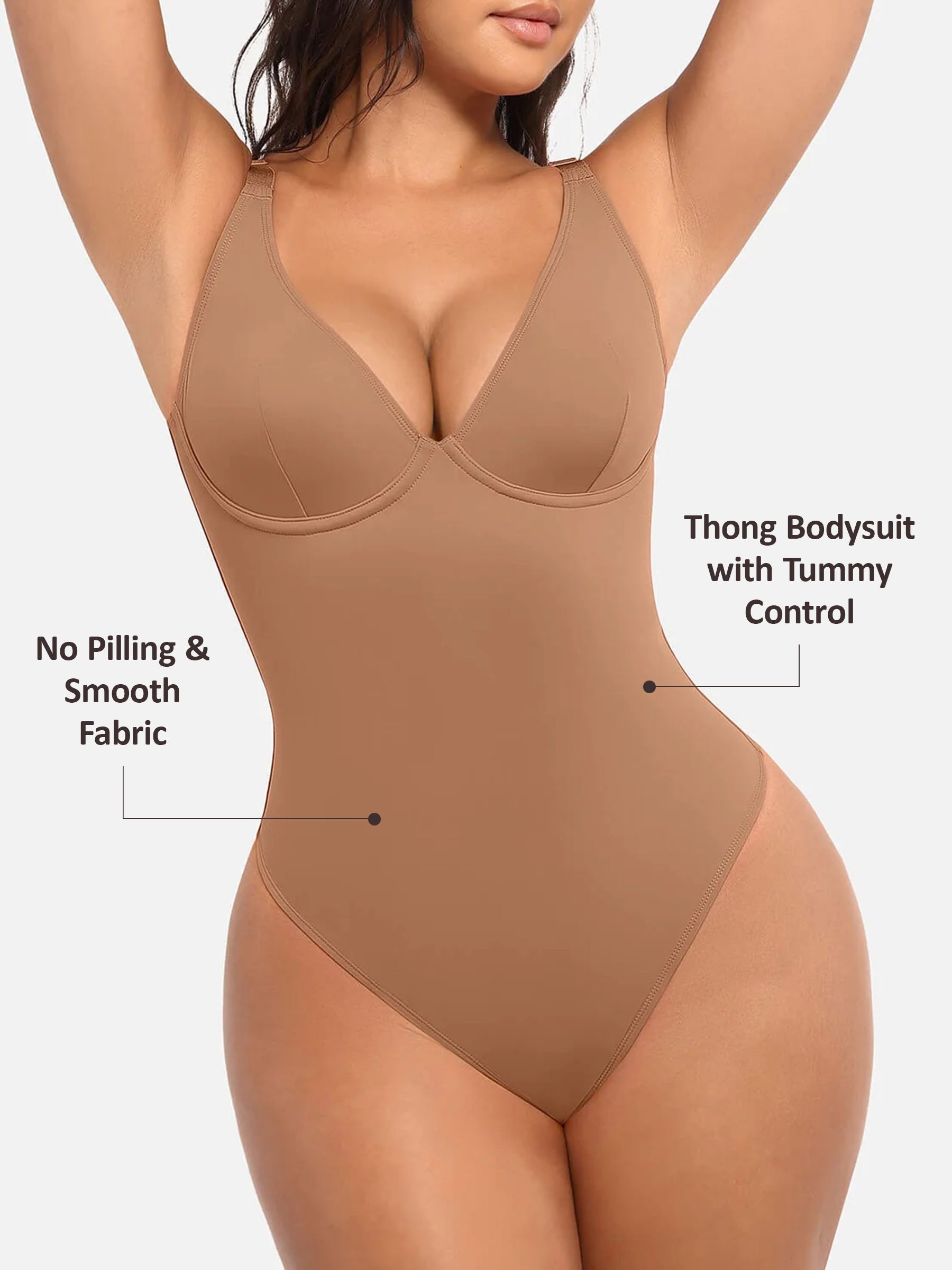 Shapevive V Neck Tummy Control Bodysuit