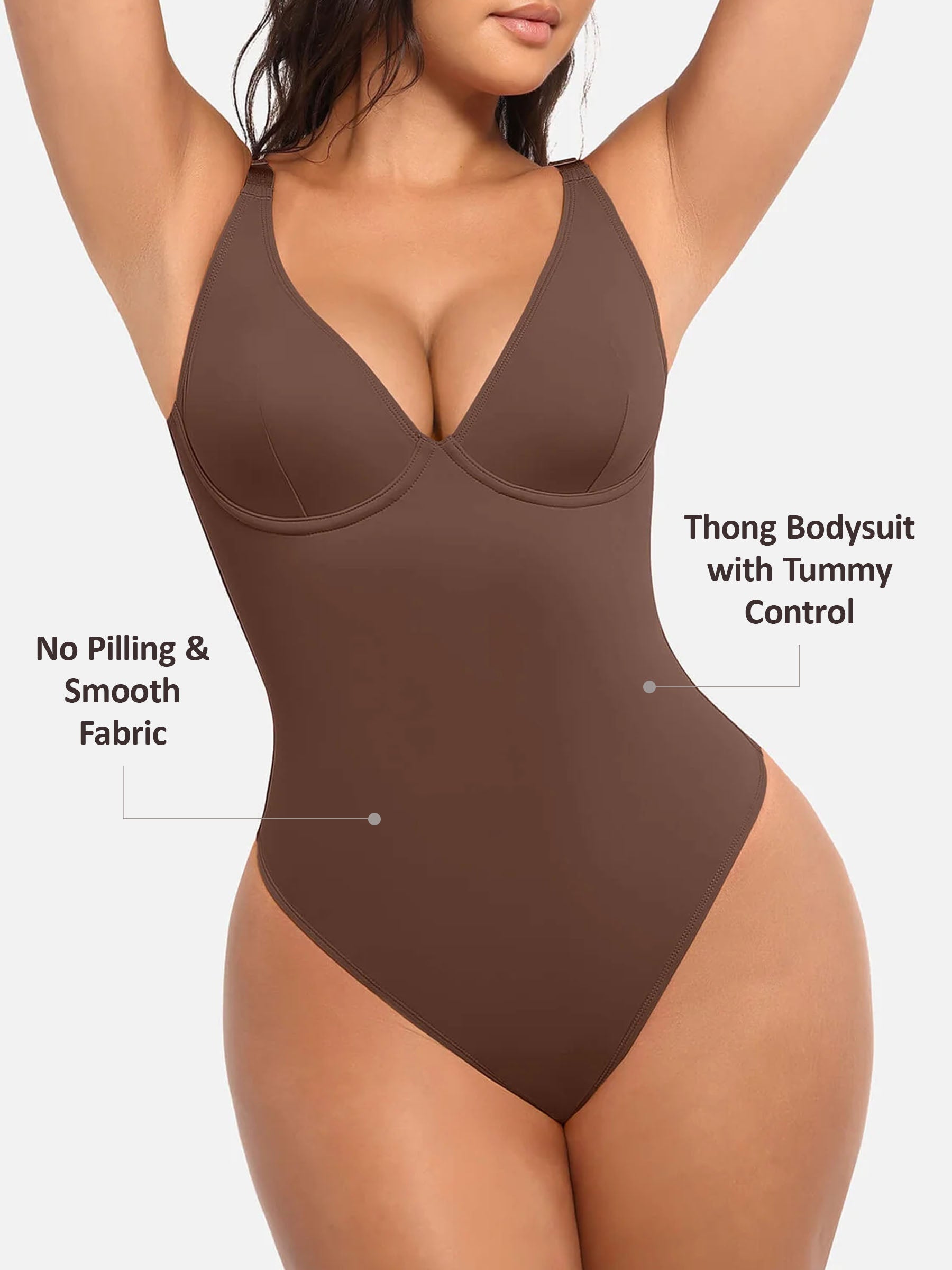 Shapevive V Neck Tummy Control Bodysuit