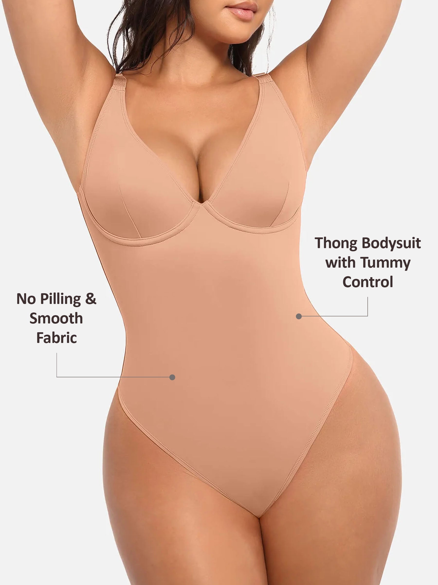 Shapevive V Neck Tummy Control Bodysuit