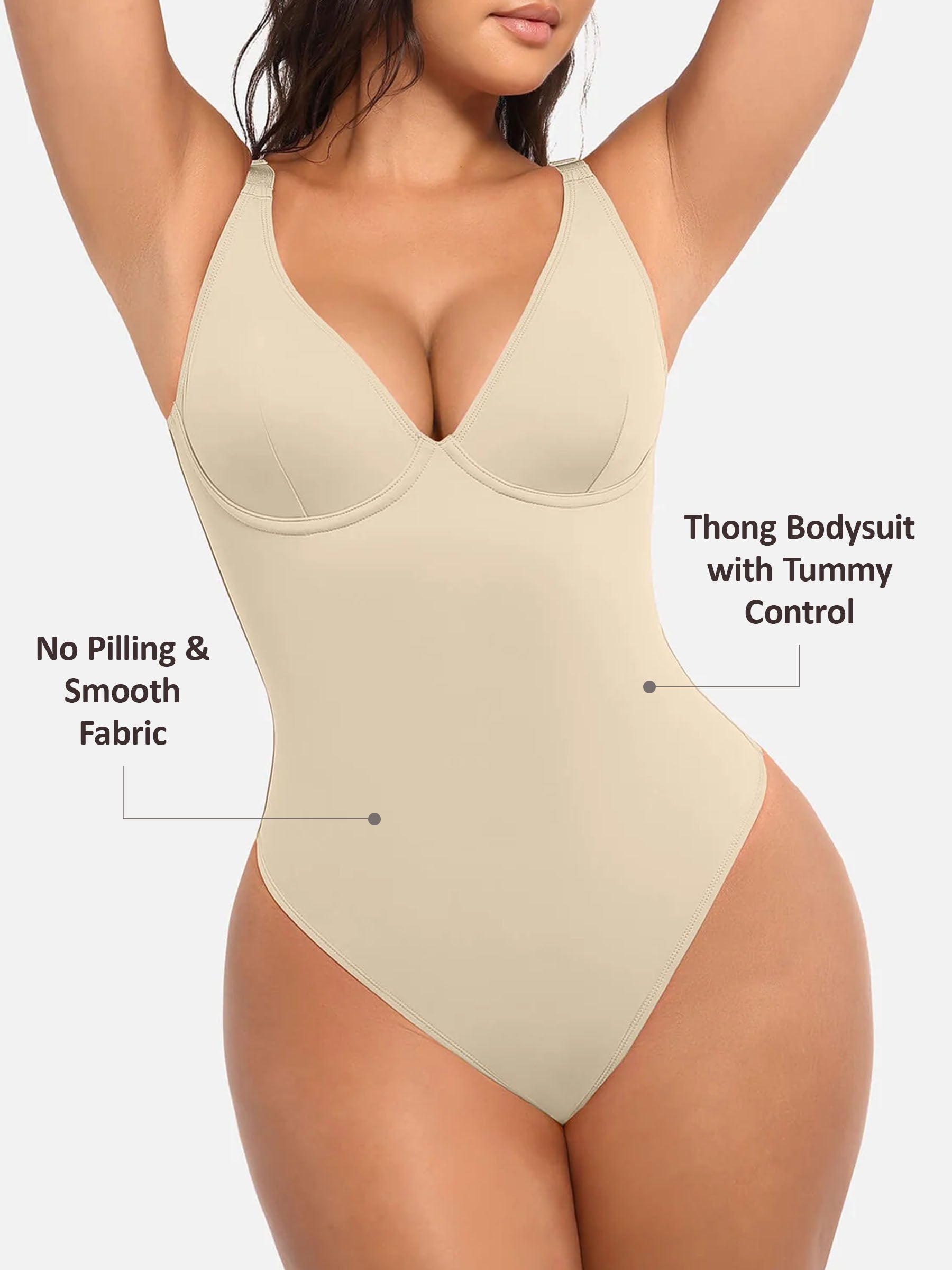Shapevive V Neck Tummy Control Bodysuit