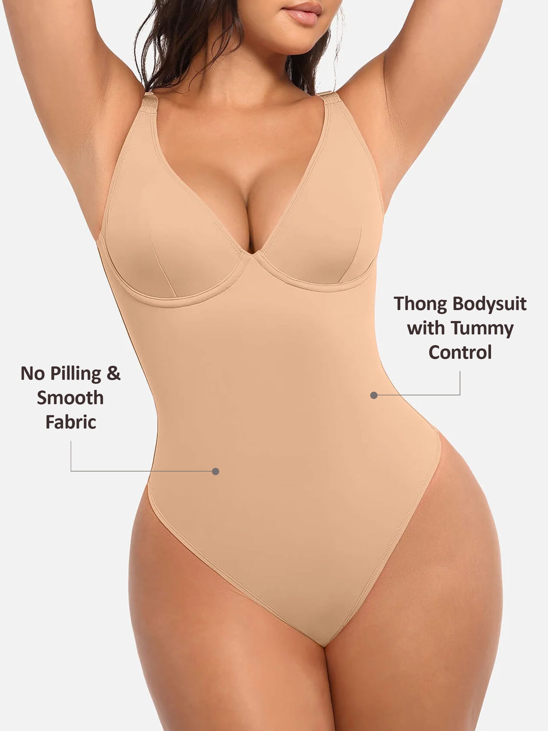 Shapevive V Neck Tummy Control Bodysuit
