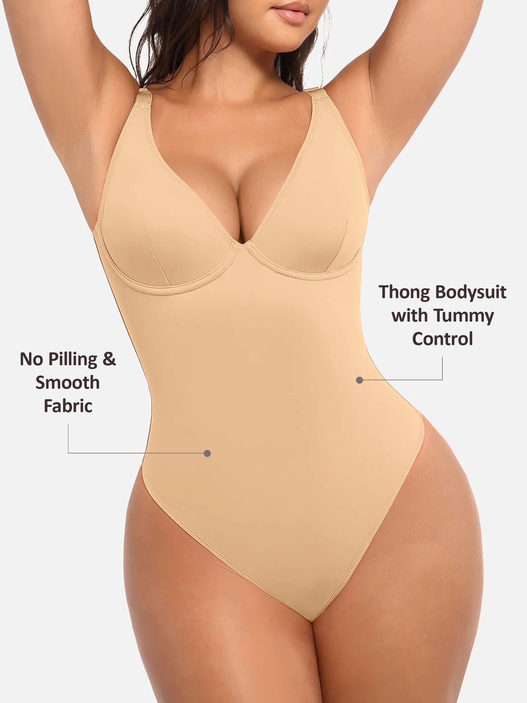 Shapevive V Neck Tummy Control Bodysuit