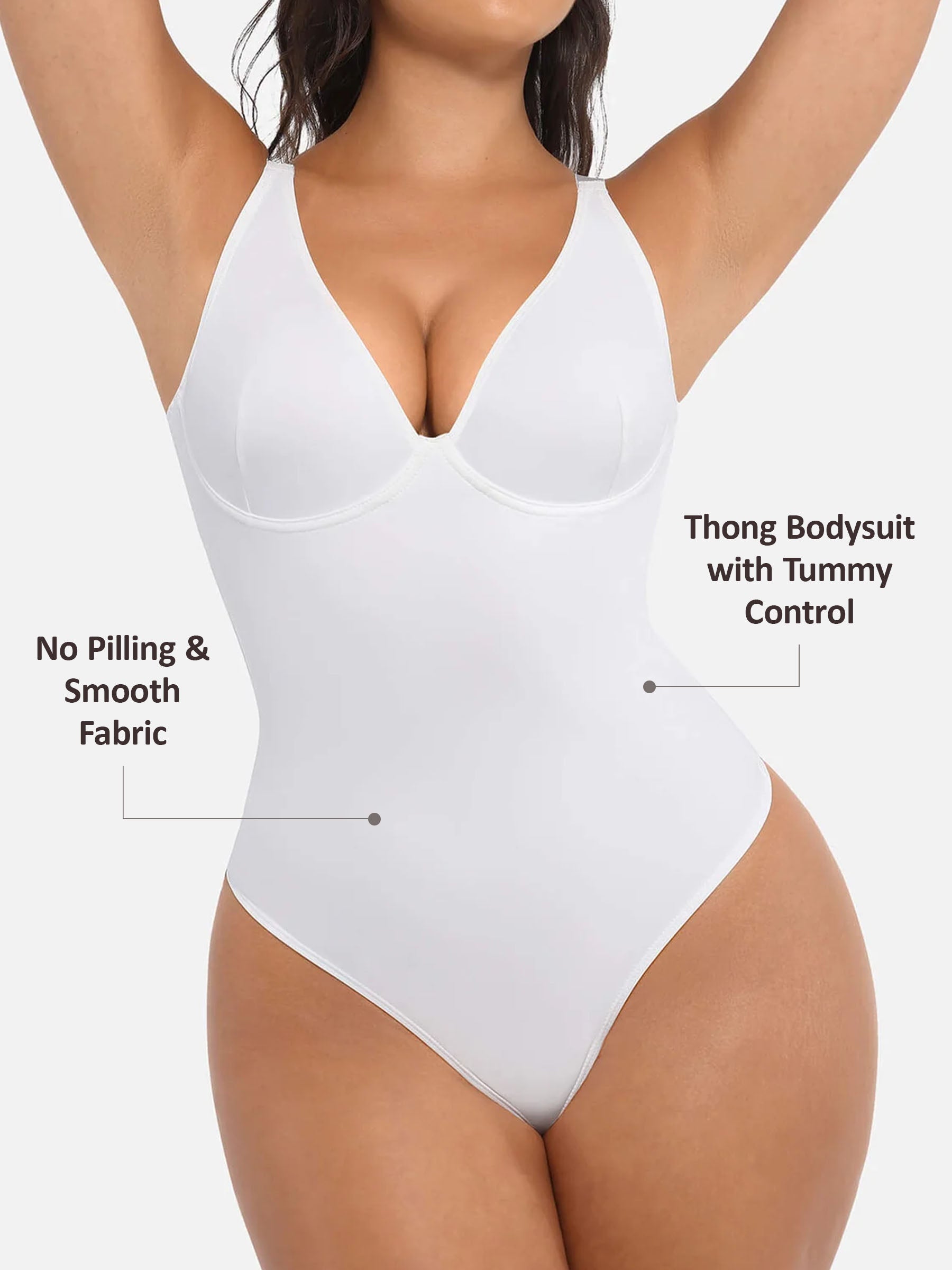 Shapevive V Neck Tummy Control Bodysuit