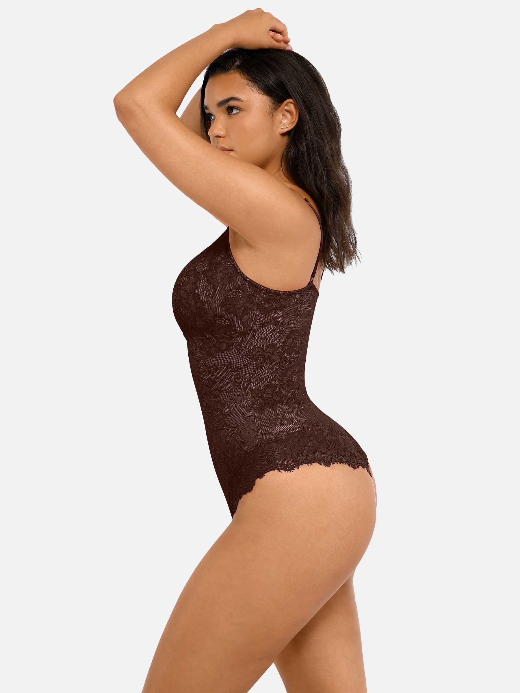 Shapevive 2-Pack Lace V Neck Full Bodysuit Bundle