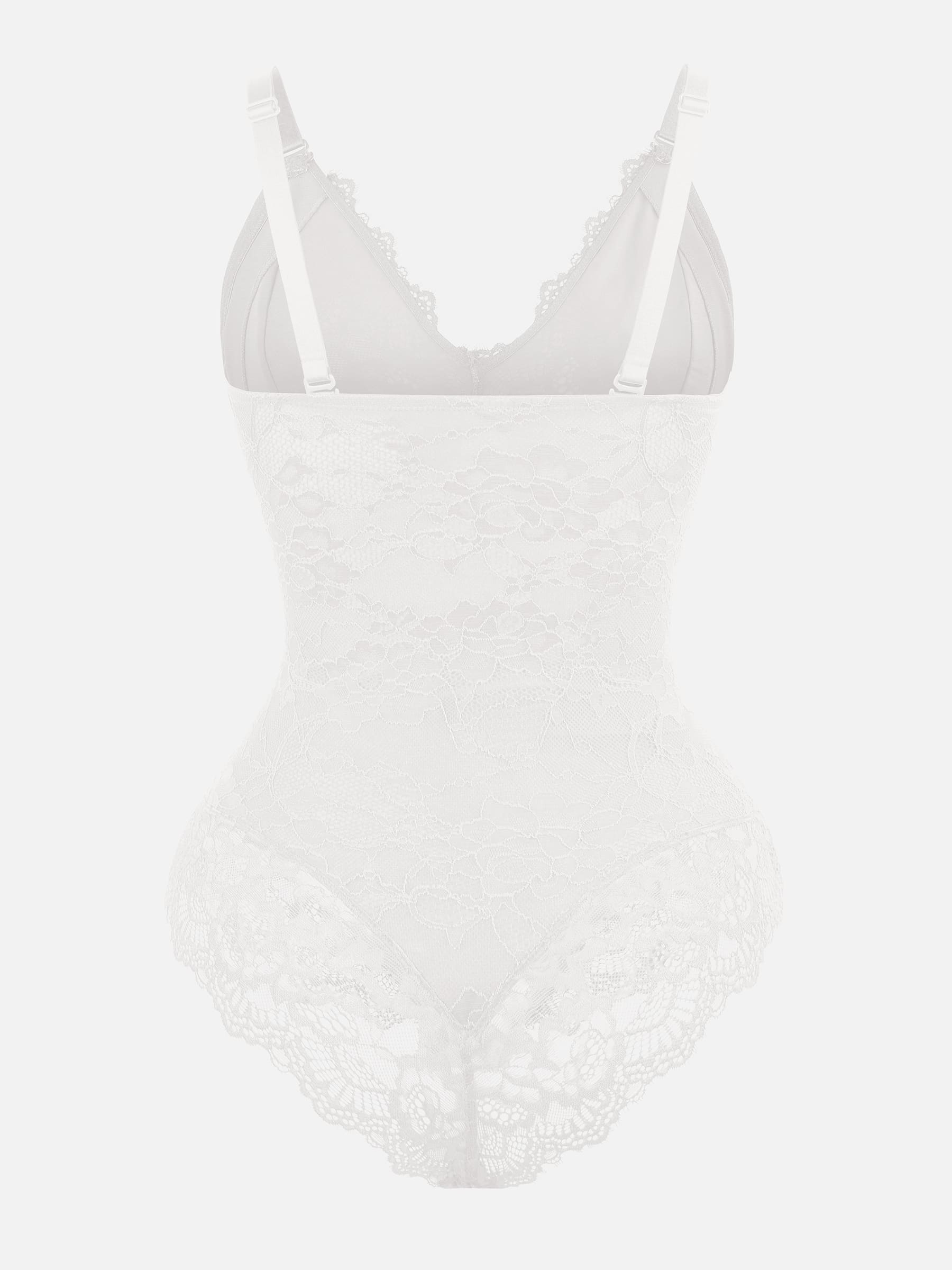 Shapevive Lace V Neck Full Thong Bodysuit