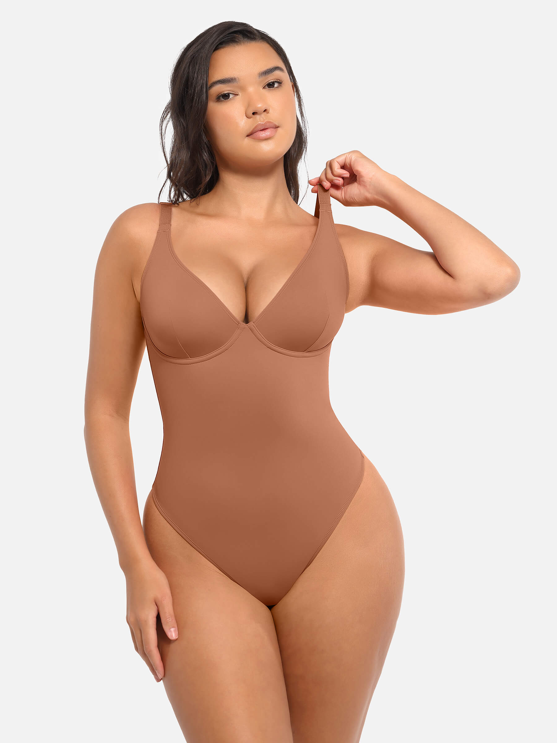 Shapevive Deep V Neck Tummy Control Shapewear Bodysuit