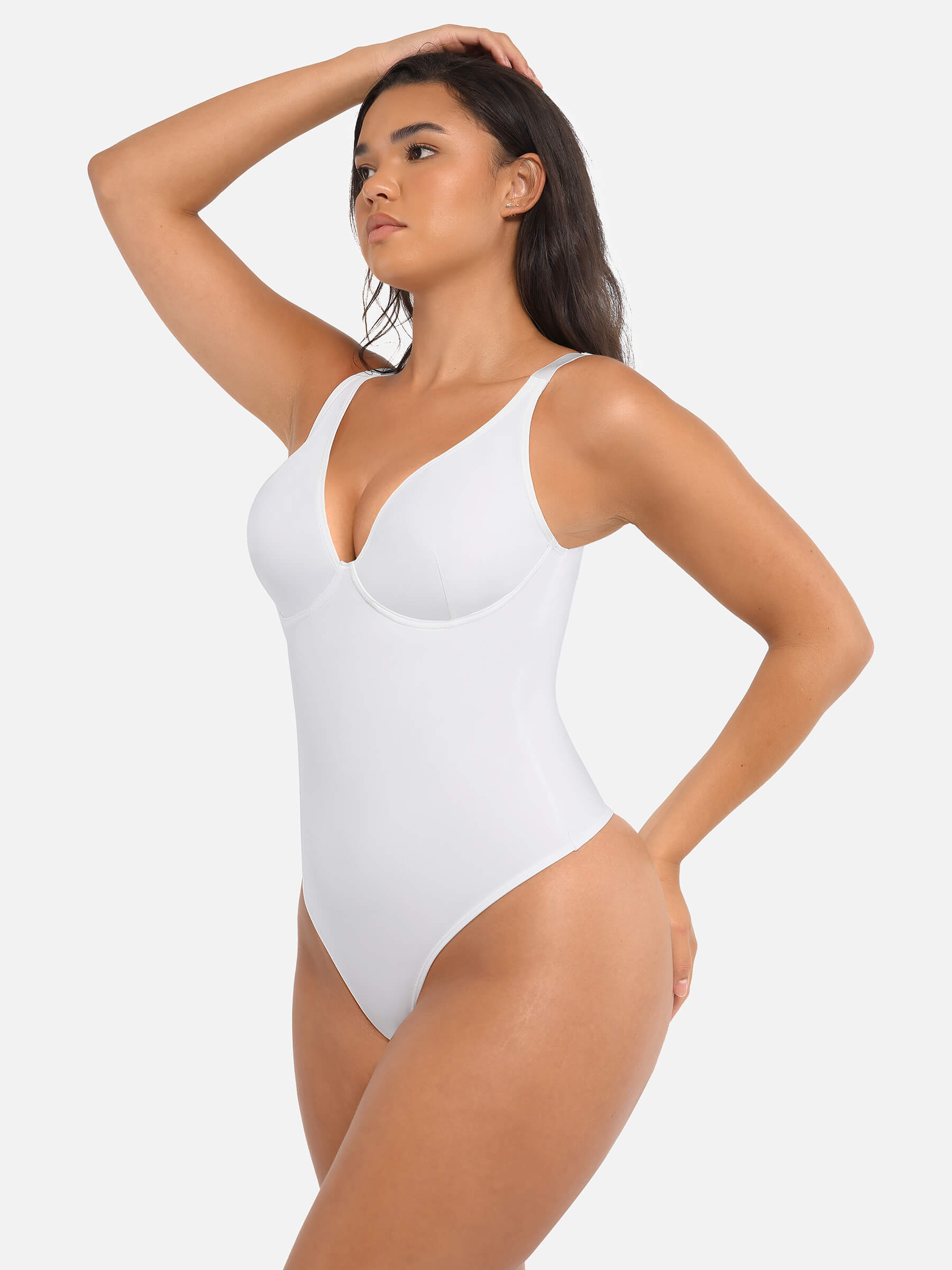 Shapevive Deep V Neck Tummy Control Shapewear Bodysuit