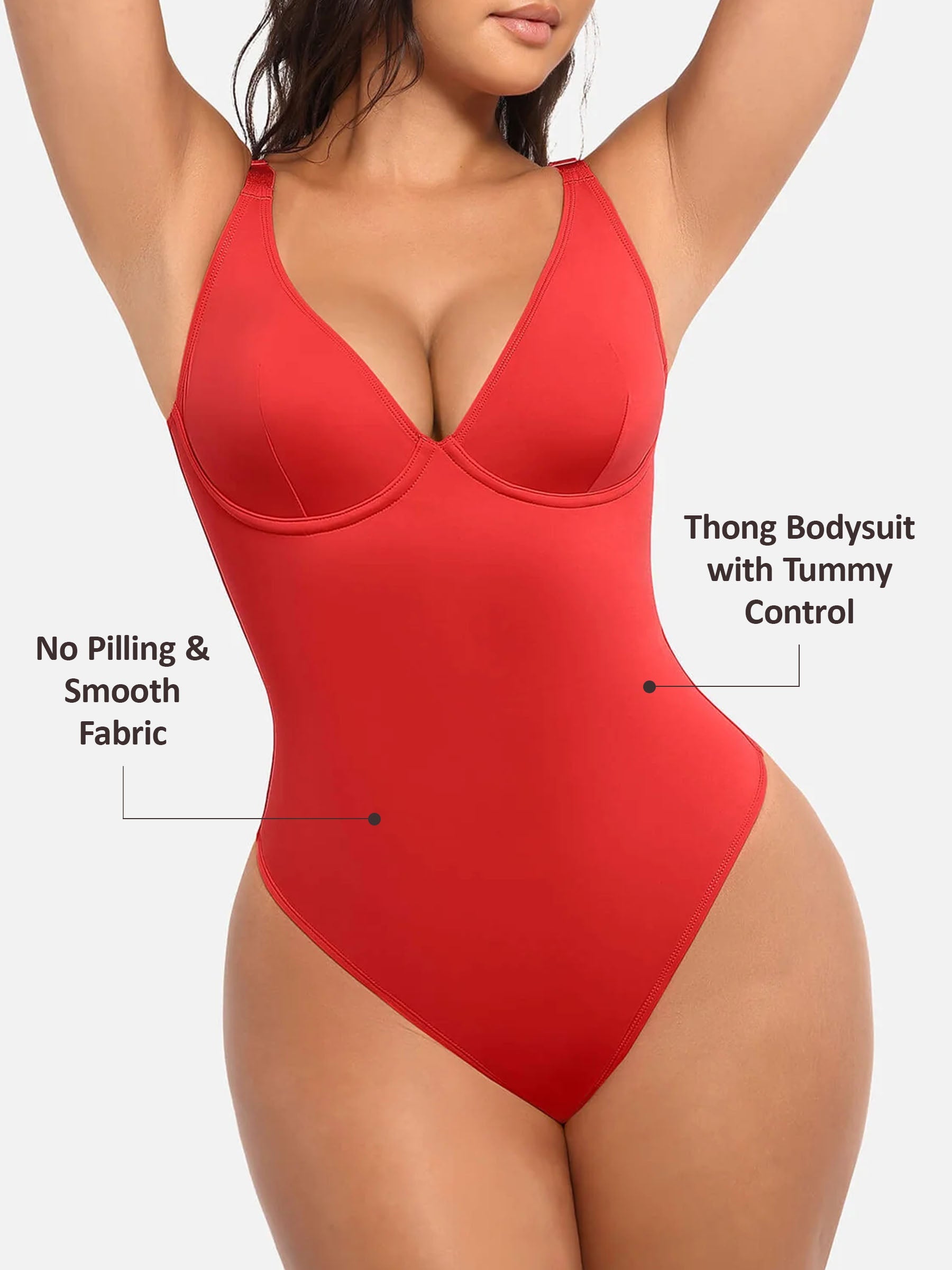 Shapevive V Neck Tummy Control Bodysuit