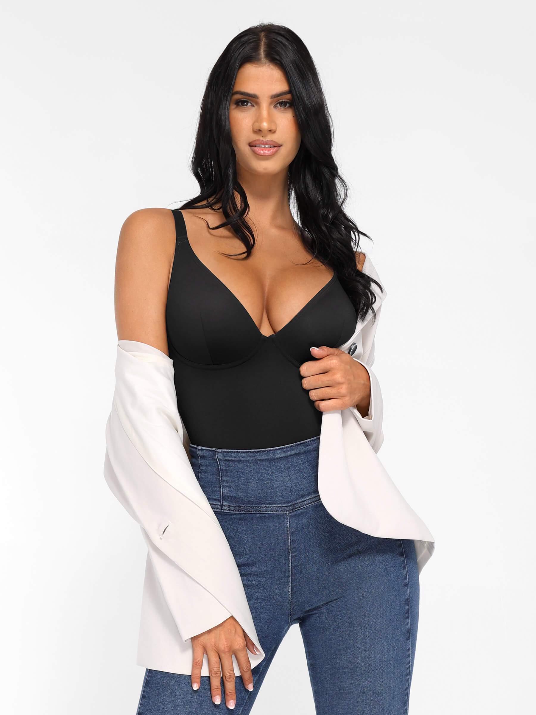 Shapevive V Neck Tummy Control Bodysuit
