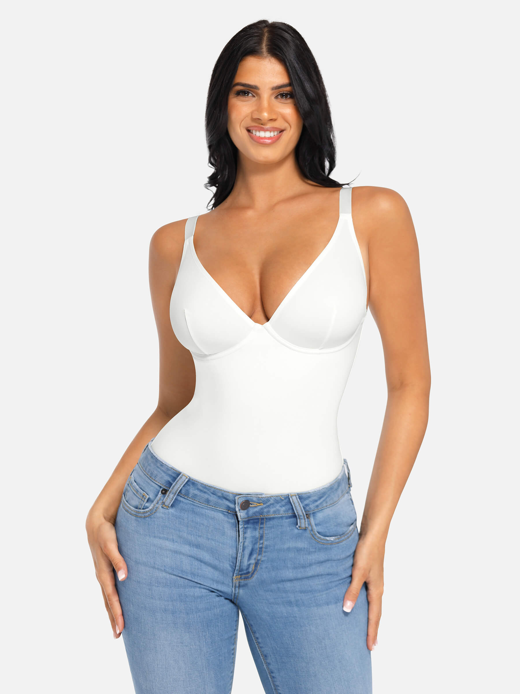 Shapevive V Neck Tummy Control Bodysuit