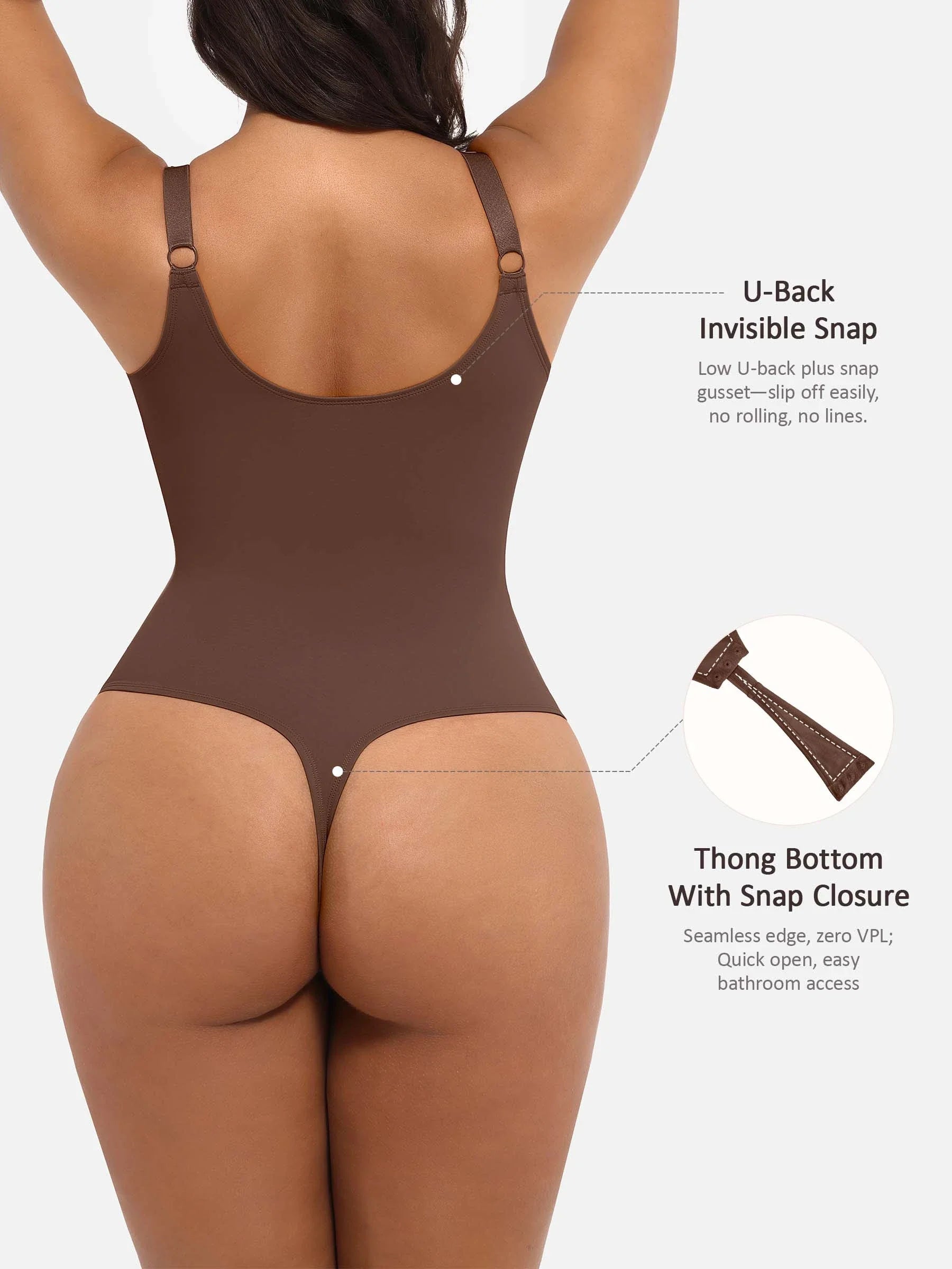 Shapevive Deep V Neck Tummy Control Shapewear Bodysuit