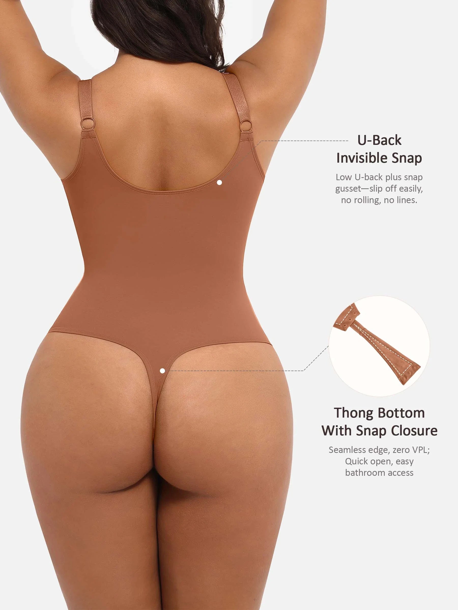 Shapevive Deep V Neck Tummy Control Shapewear Bodysuit