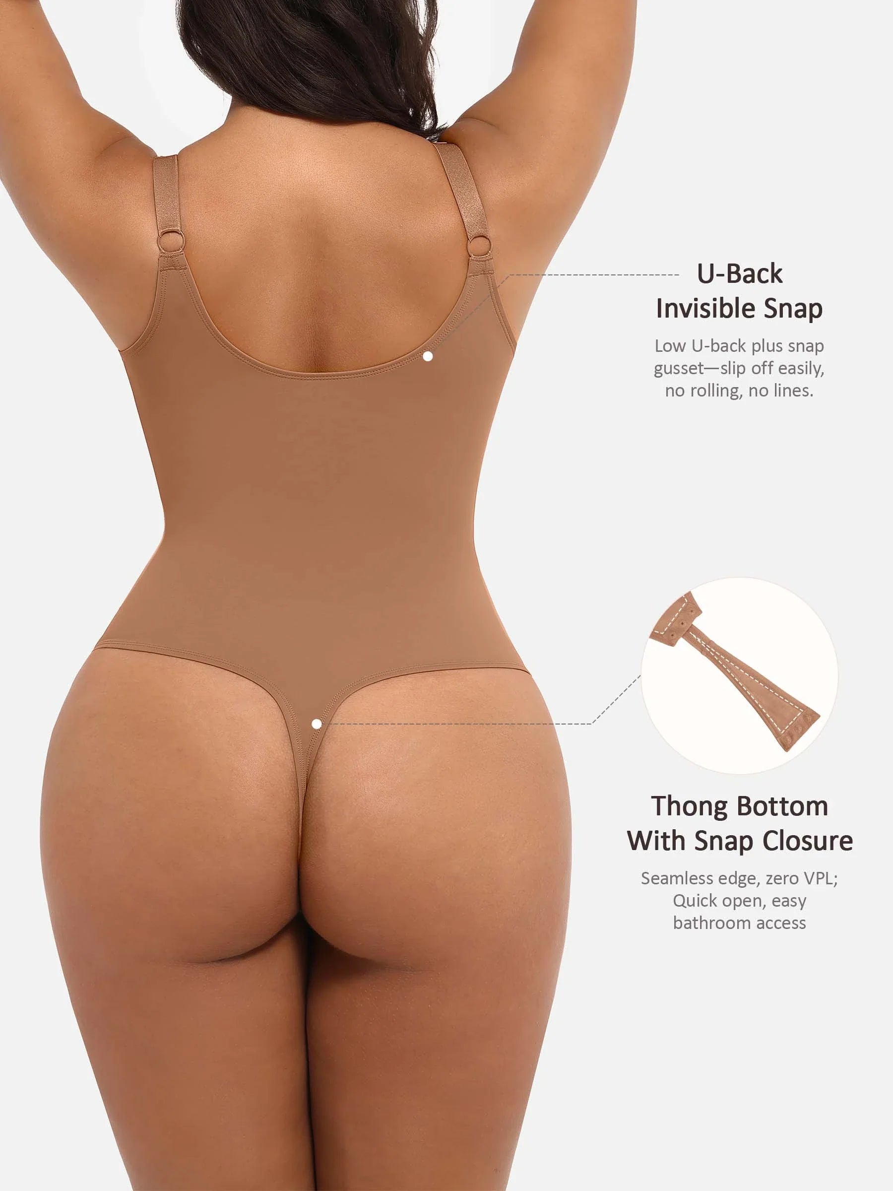 Shapevive Deep V Neck Tummy Control Shapewear Bodysuit