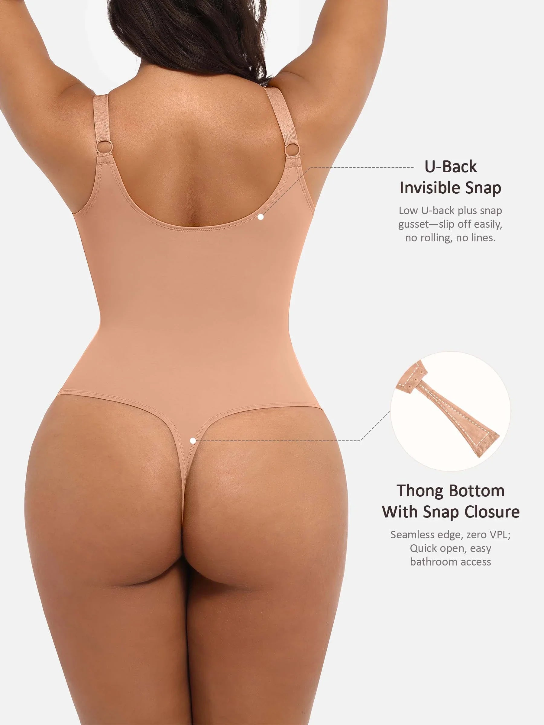 Shapevive Deep V Neck Tummy Control Shapewear Bodysuit