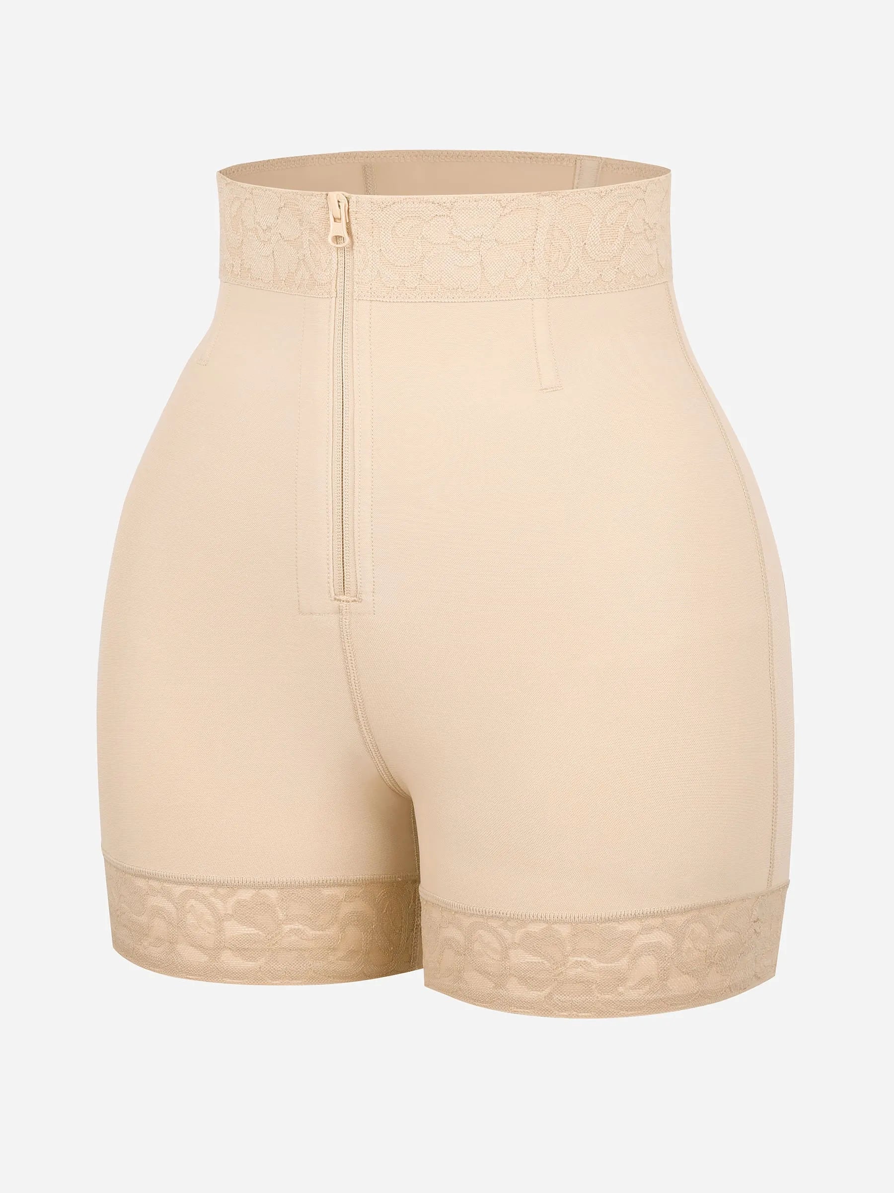 Shapevive Tummy Control Shaping Shorts Butt Lifter with Clasps and Zipper