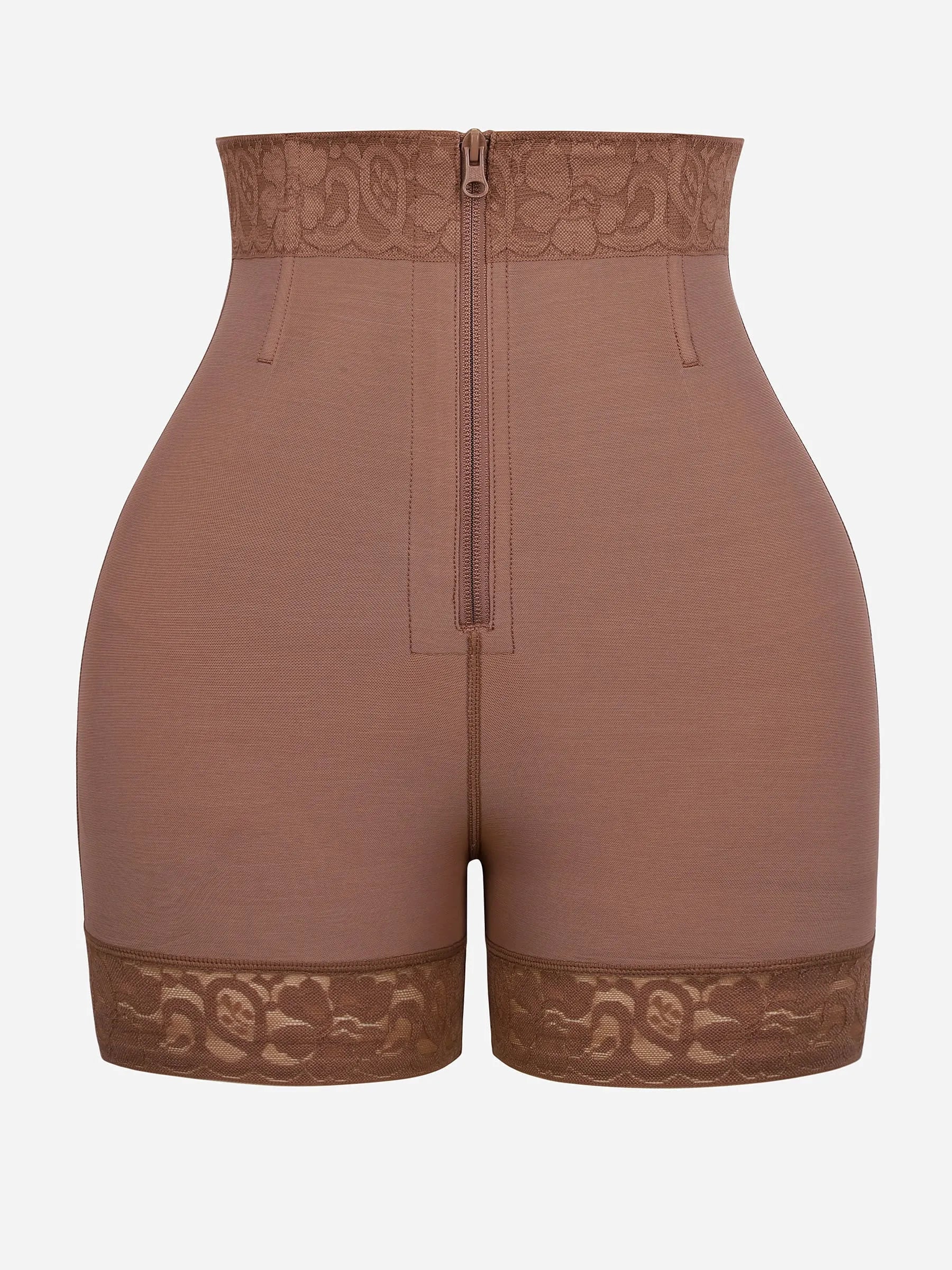 Shapevive Tummy Control Shaping Shorts Butt Lifter with Clasps and Zipper