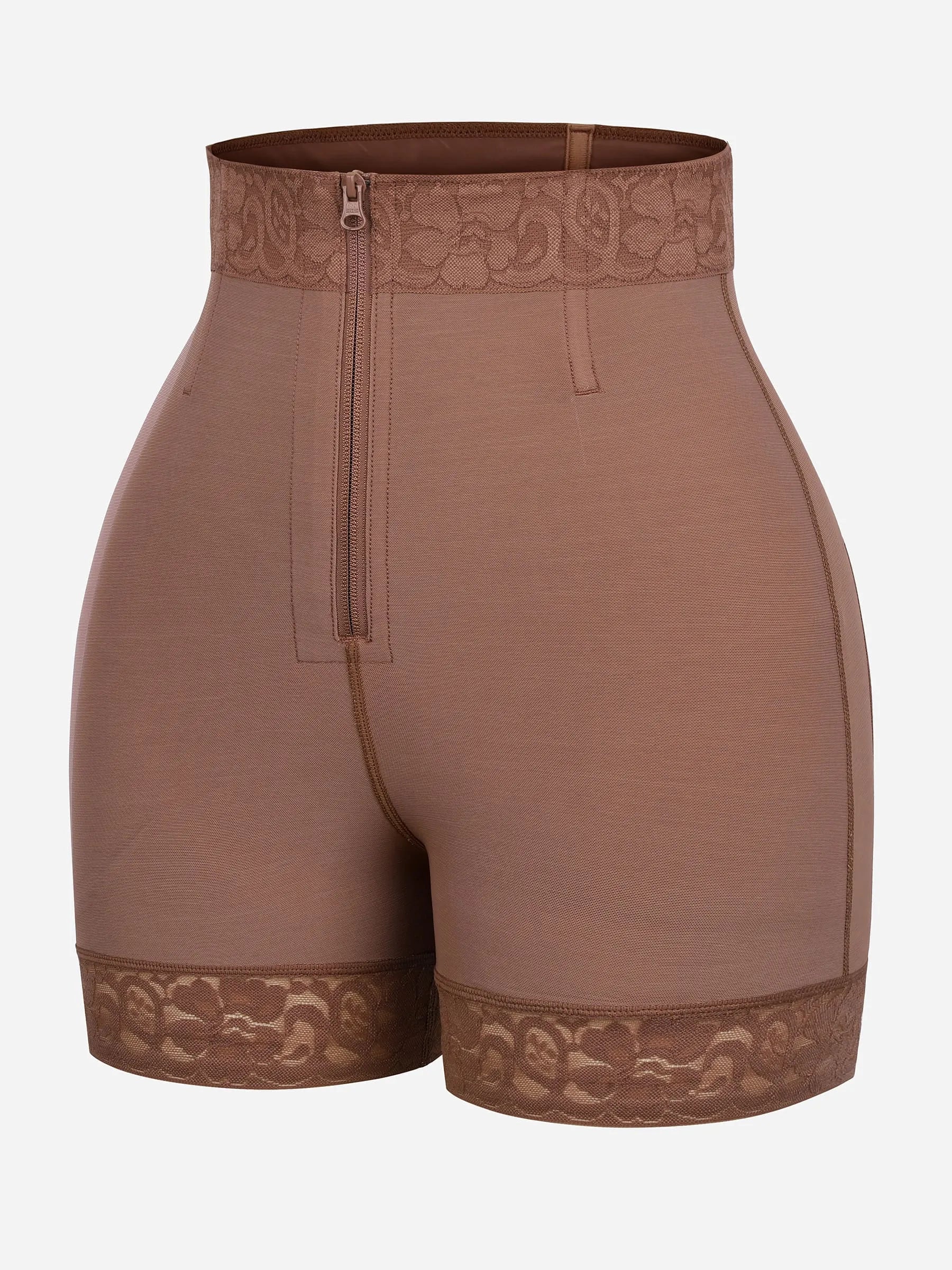 Shapevive Tummy Control Shaping Shorts Butt Lifter with Clasps and Zipper
