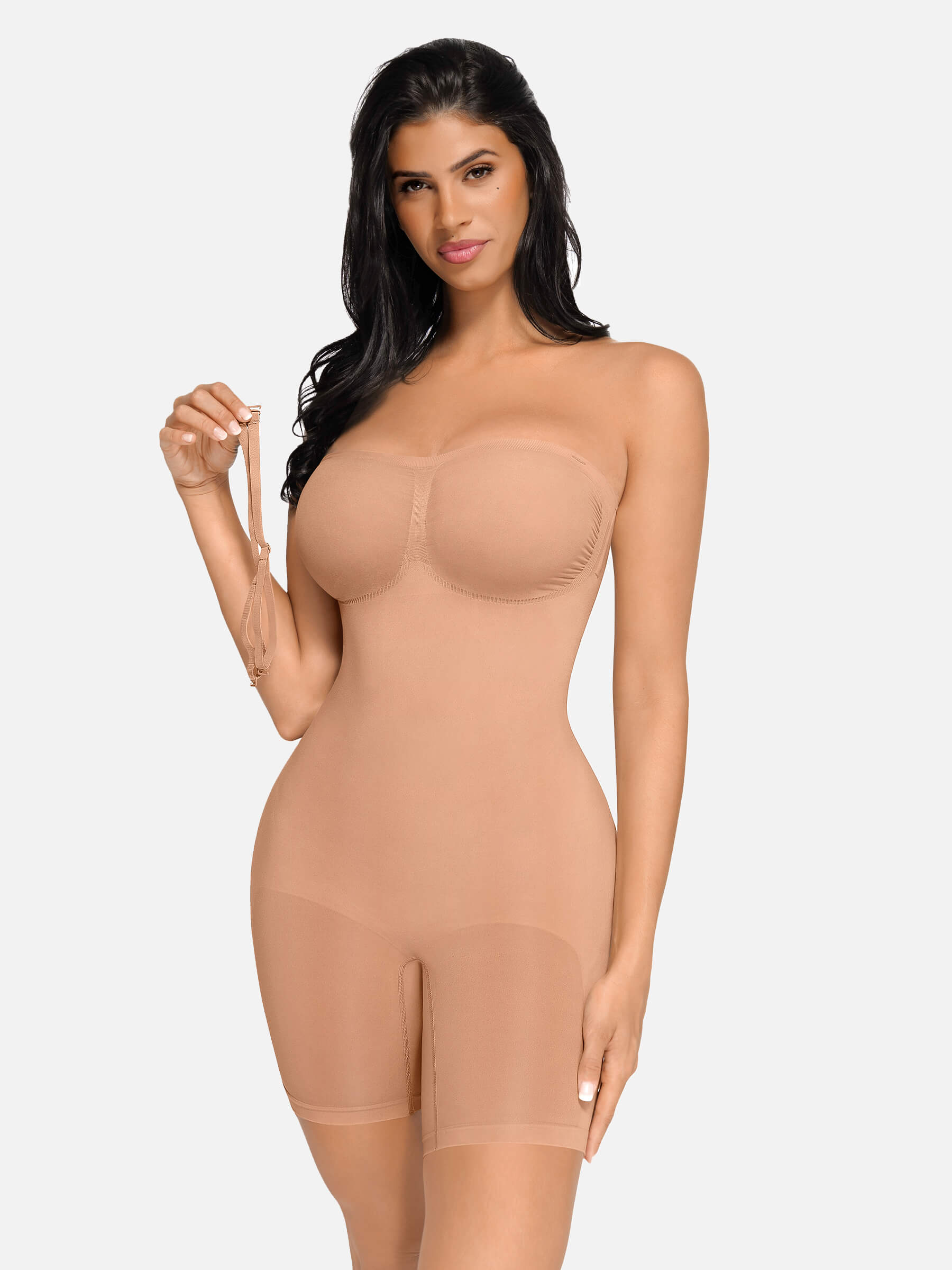 Shapevive Seamless Strapless Bodysuit with Removable Straps