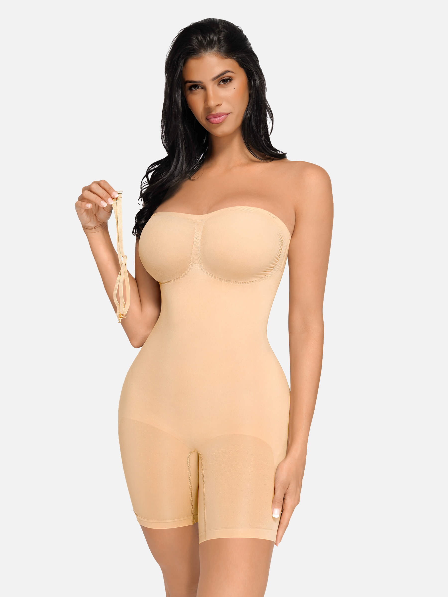 Shapevive Seamless Strapless Bodysuit with Removable Straps