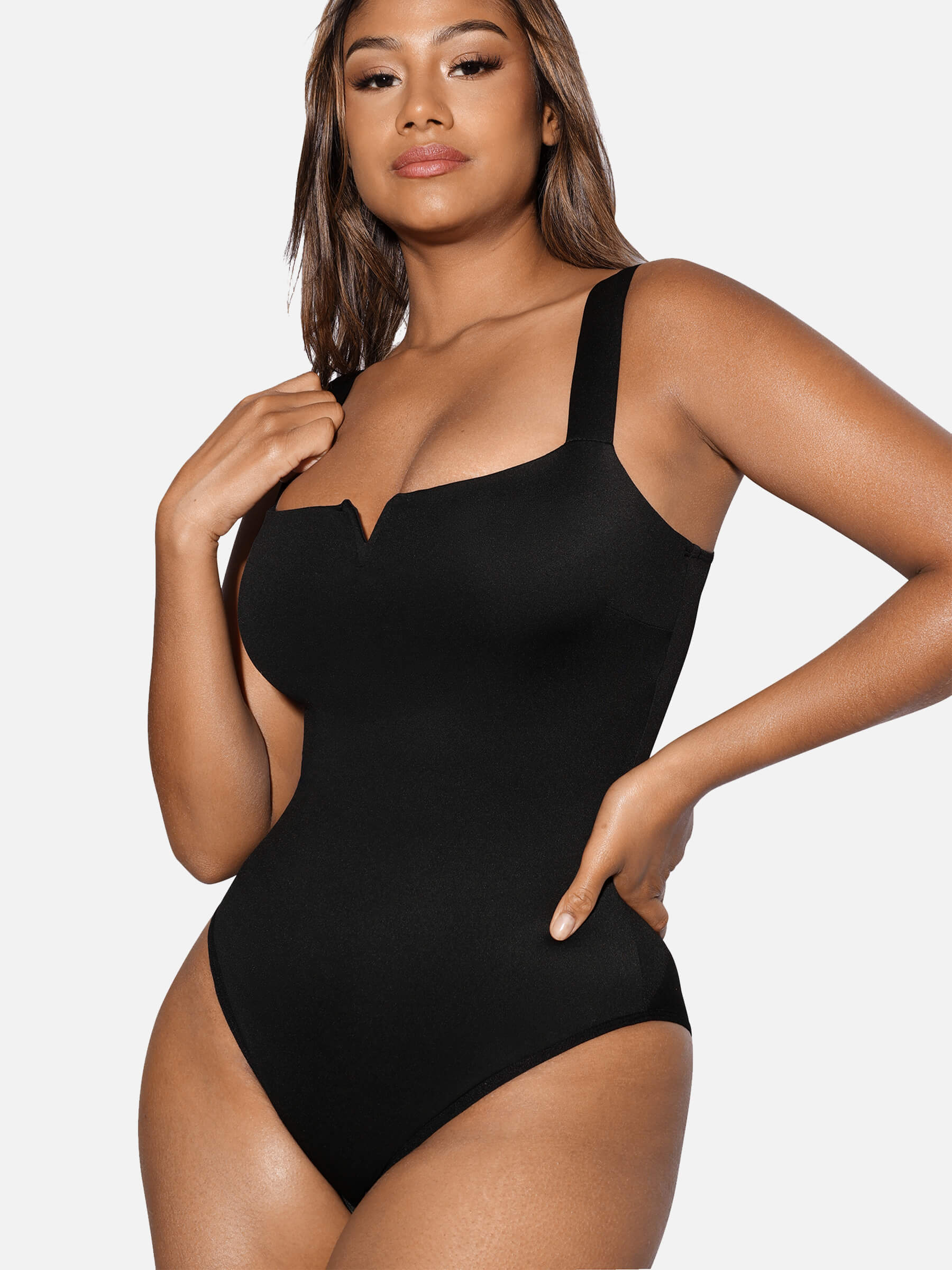 Shapevive Square Collar Elastic Outerwear Shape Bodysuit