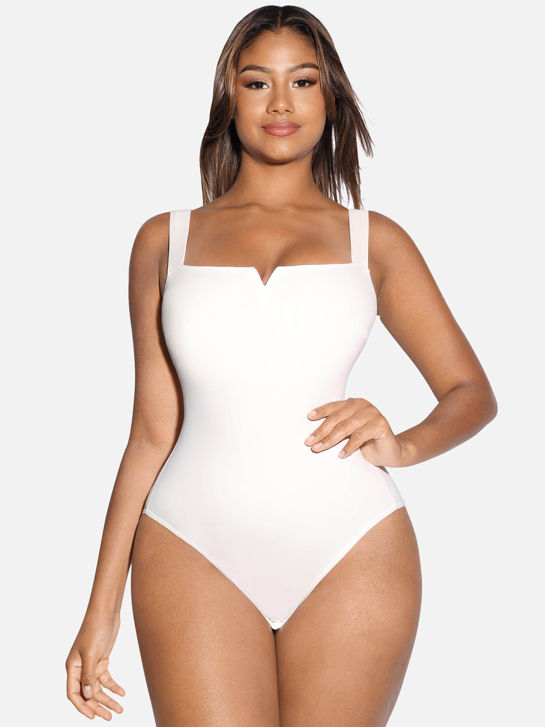 Shapevive Square Collar Elastic Outerwear Shape Bodysuit