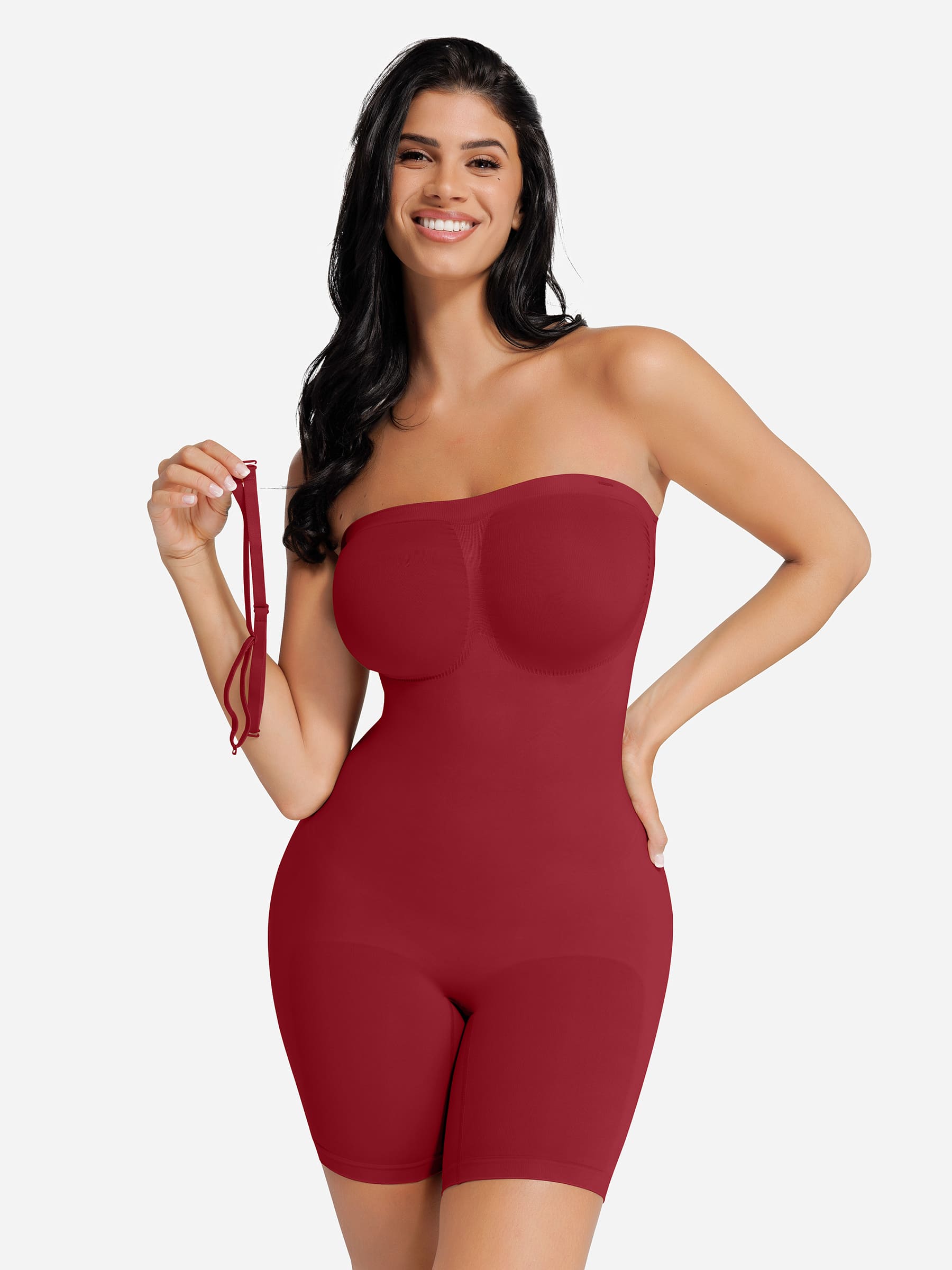 Shapevive Seamless Strapless Bodysuit with Removable Straps