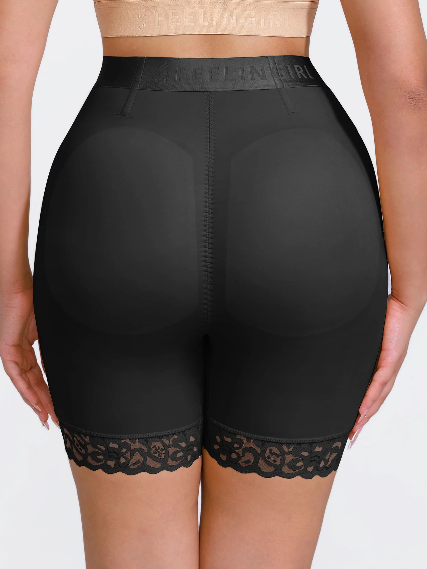Shapevive Front-Zip Mid-Waist Shapewear Shorts