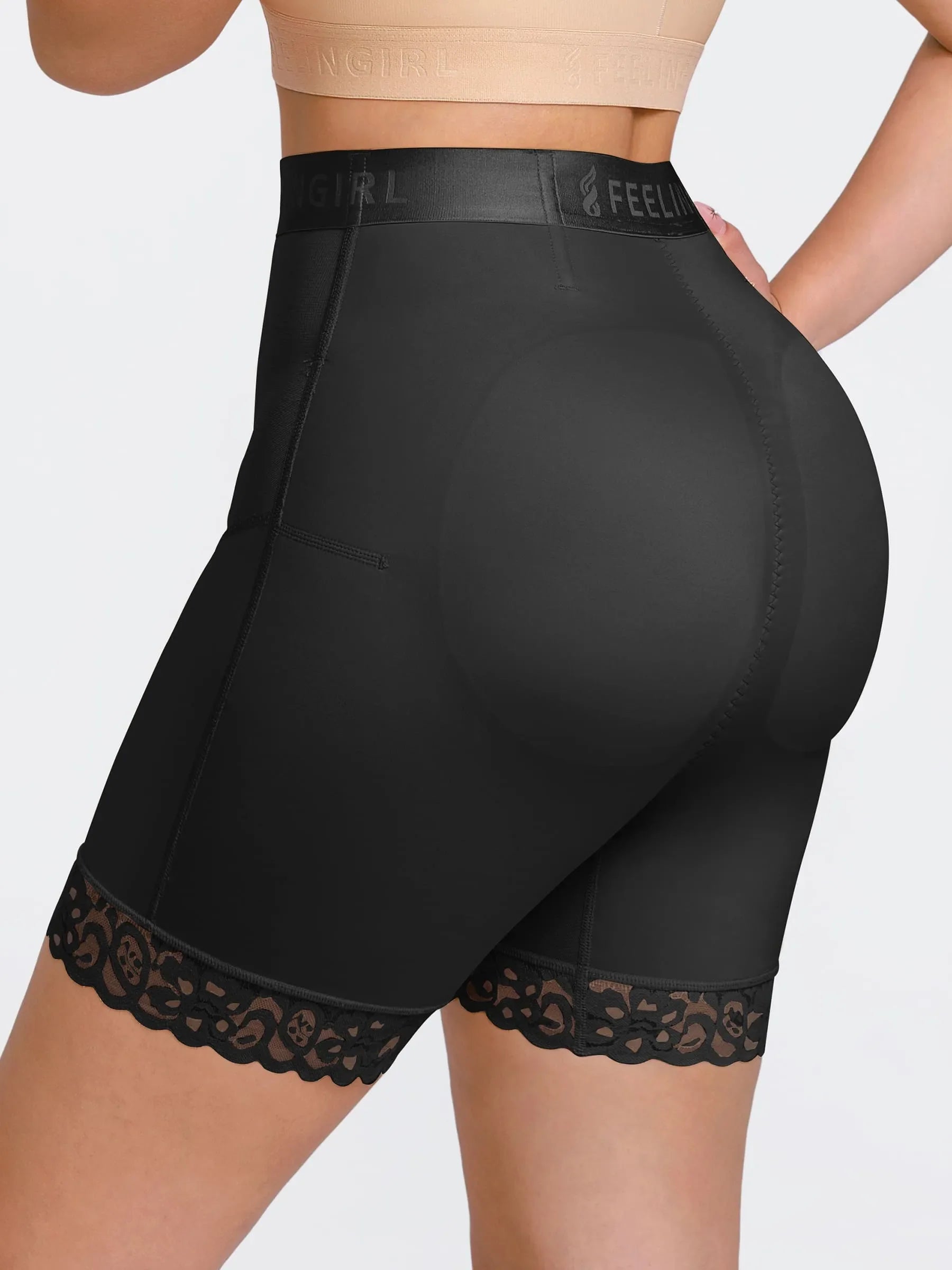 Shapevive Front-Zip Mid-Waist Shapewear Shorts