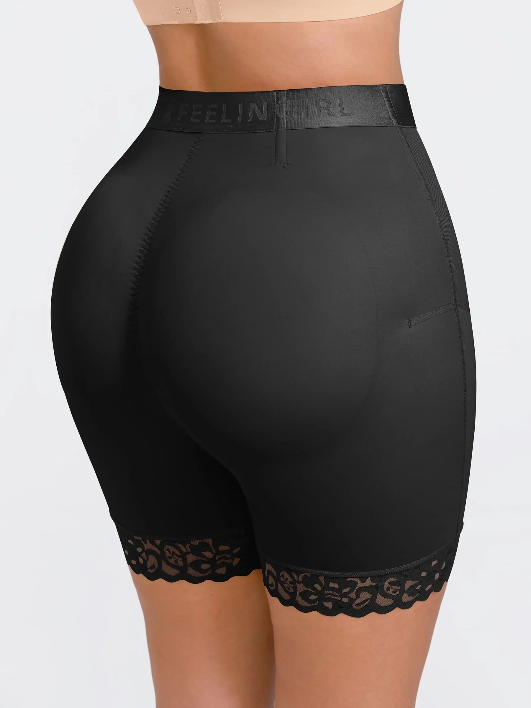 Shapevive Front-Zip Mid-Waist Shapewear Shorts