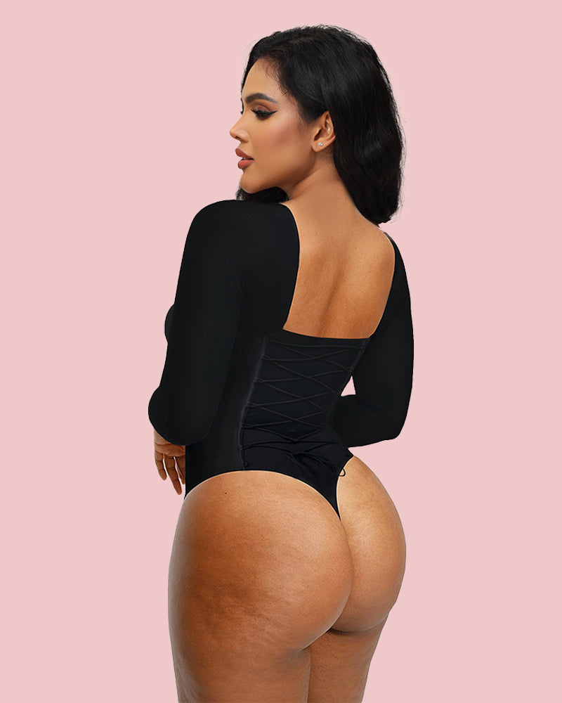Nahtloser Shapewear-Bodysuit mit Schnürung hinten