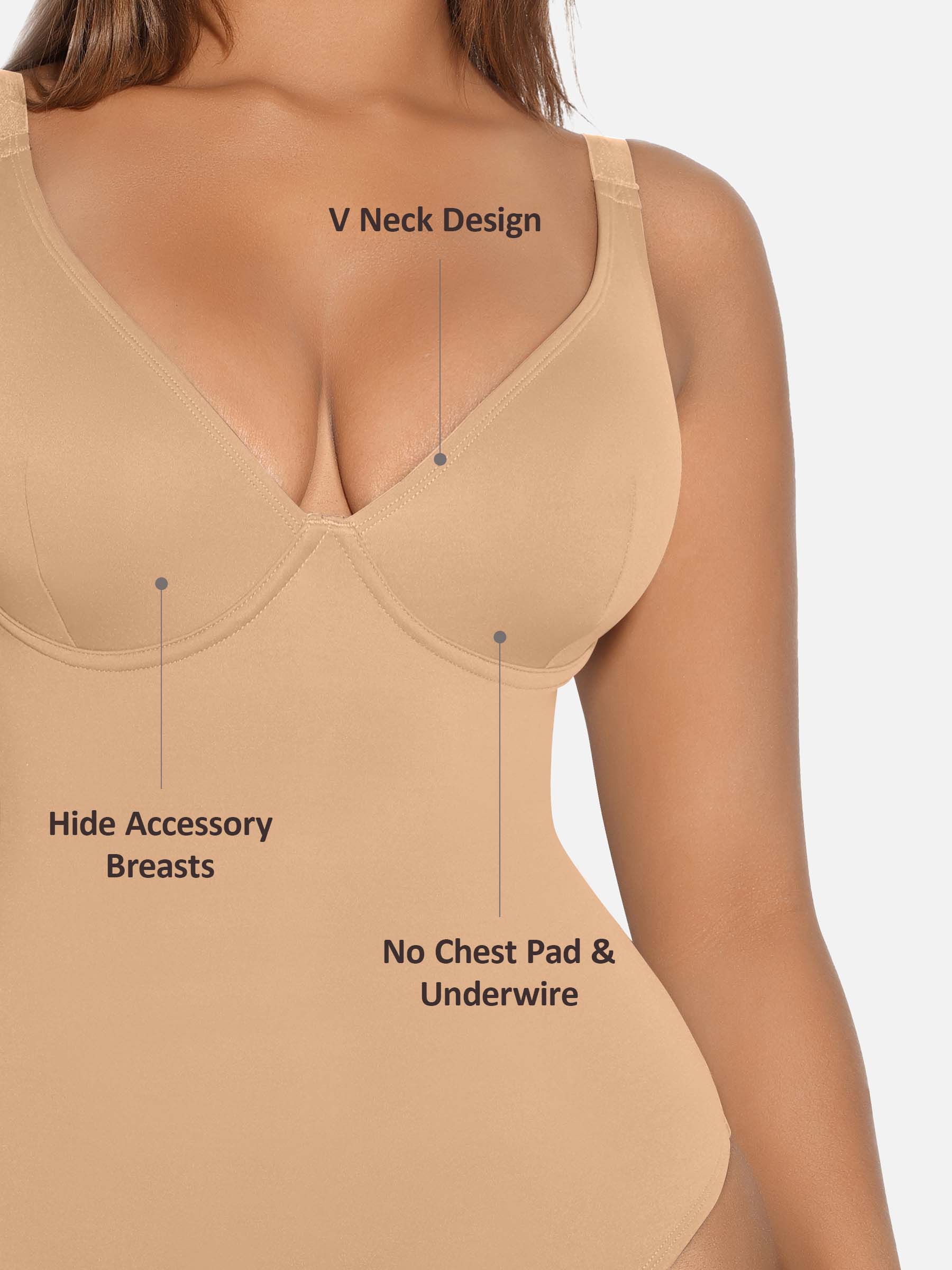 Shapevive V Neck Tummy Control Shaping Bodysuit