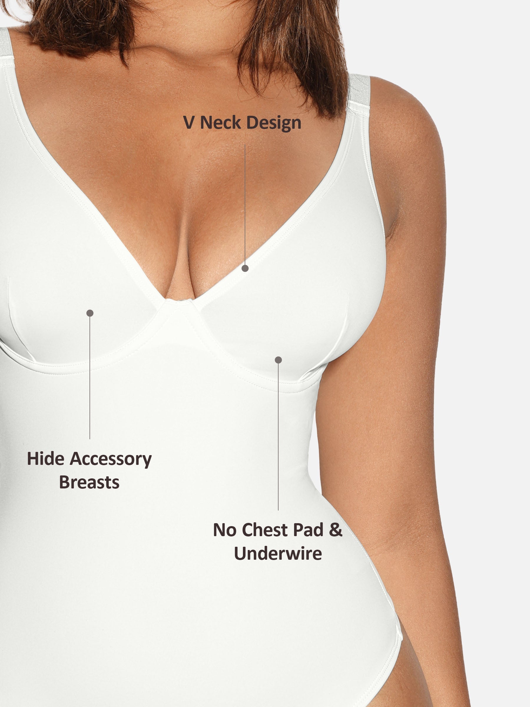 Shapevive V Neck Tummy Control Shaping Bodysuit