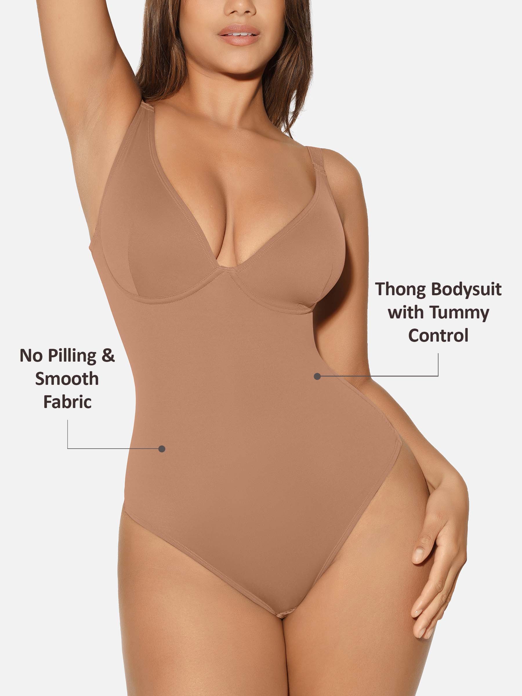 Shapevive V Neck Tummy Control Shaping Bodysuit