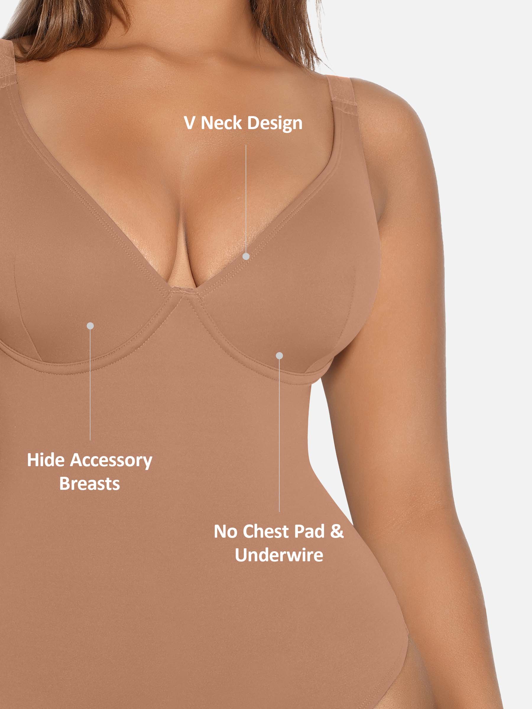 Shapevive V Neck Tummy Control Shaping Bodysuit