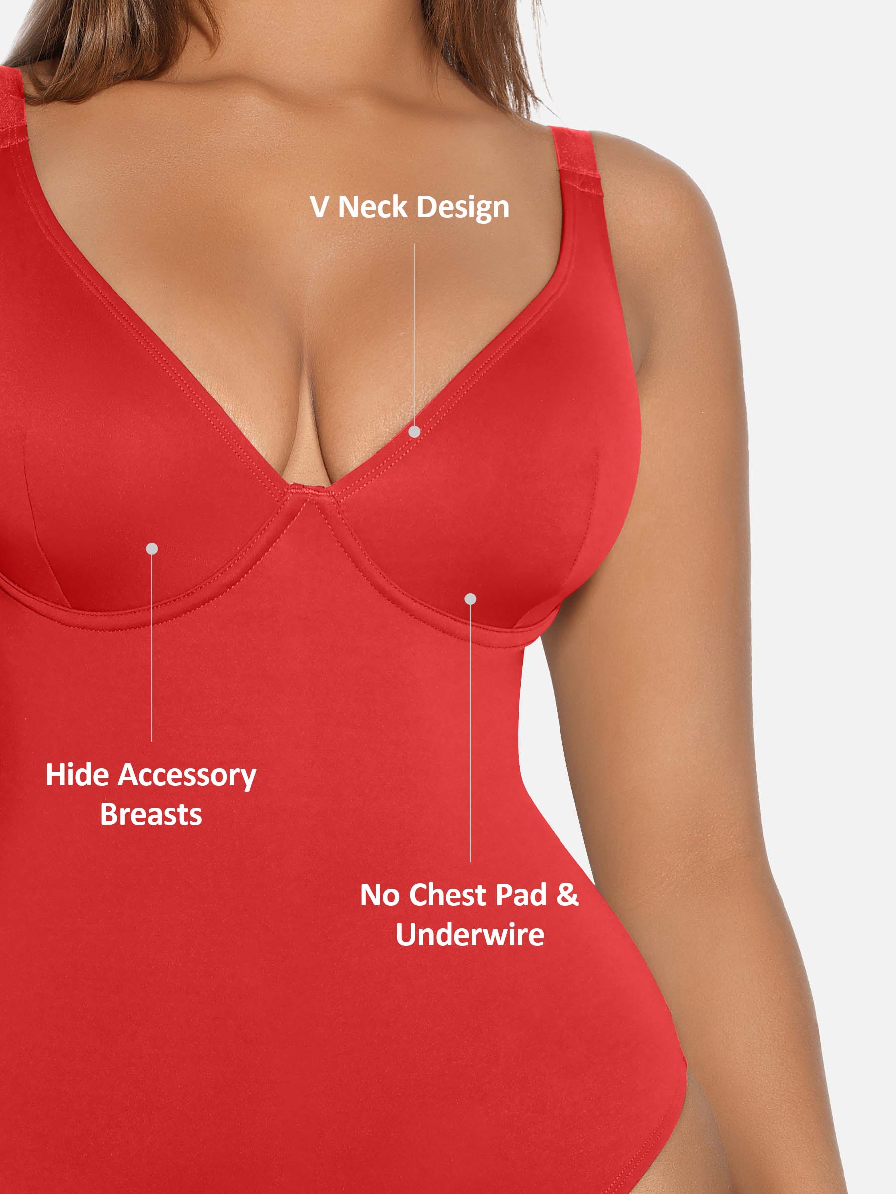Shapevive V Neck Tummy Control Shaping Bodysuit