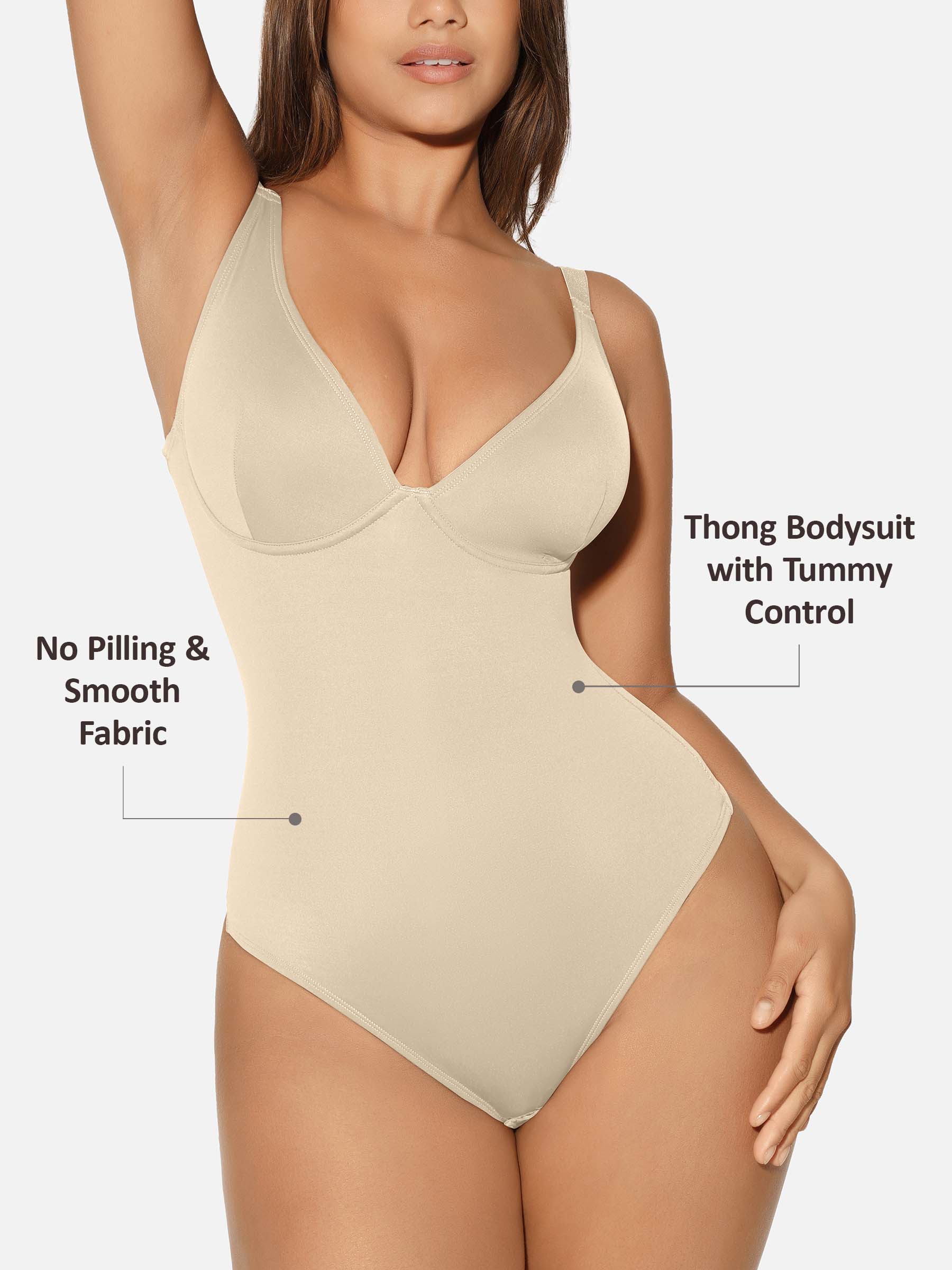 Shapevive V Neck Tummy Control Shaping Bodysuit