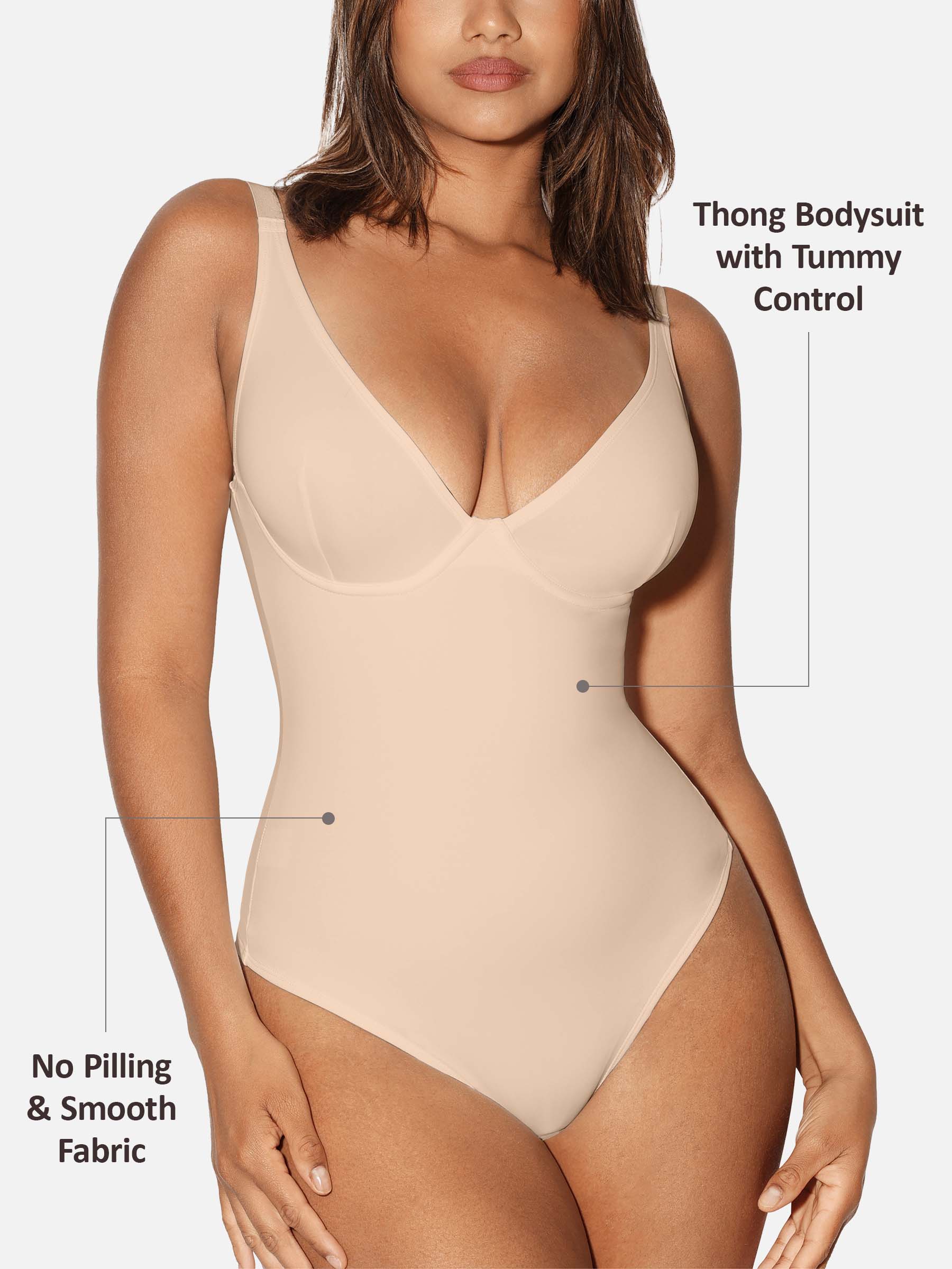 Shapevive V Neck Tummy Control Shaping Bodysuit