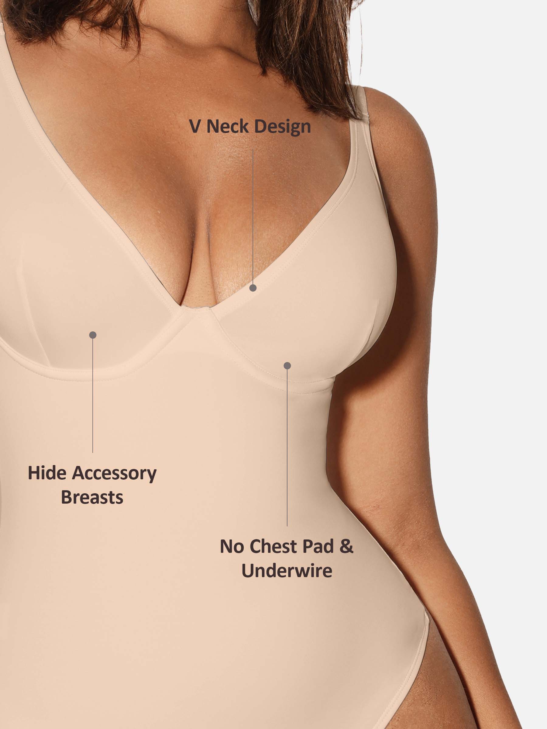 Shapevive V Neck Tummy Control Shaping Bodysuit