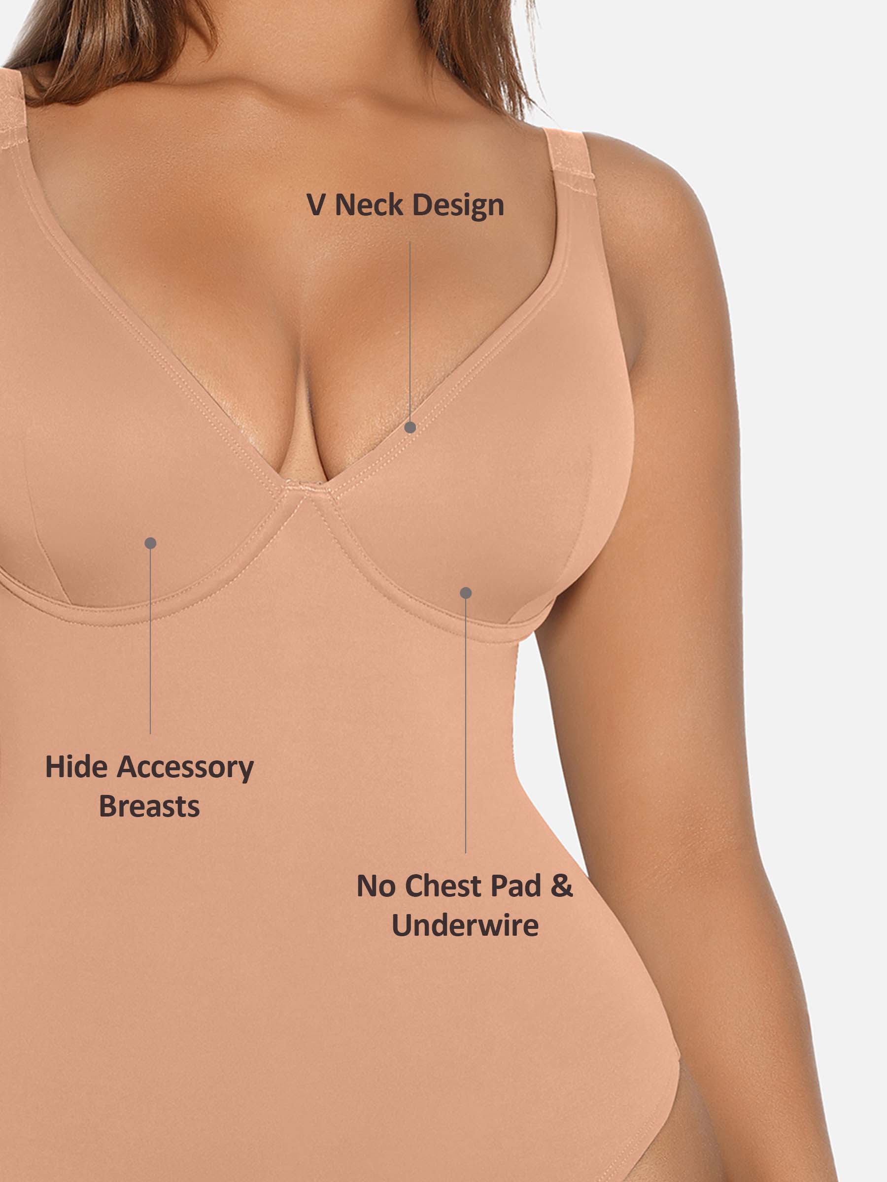 Shapevive V Neck Tummy Control Shaping Bodysuit
