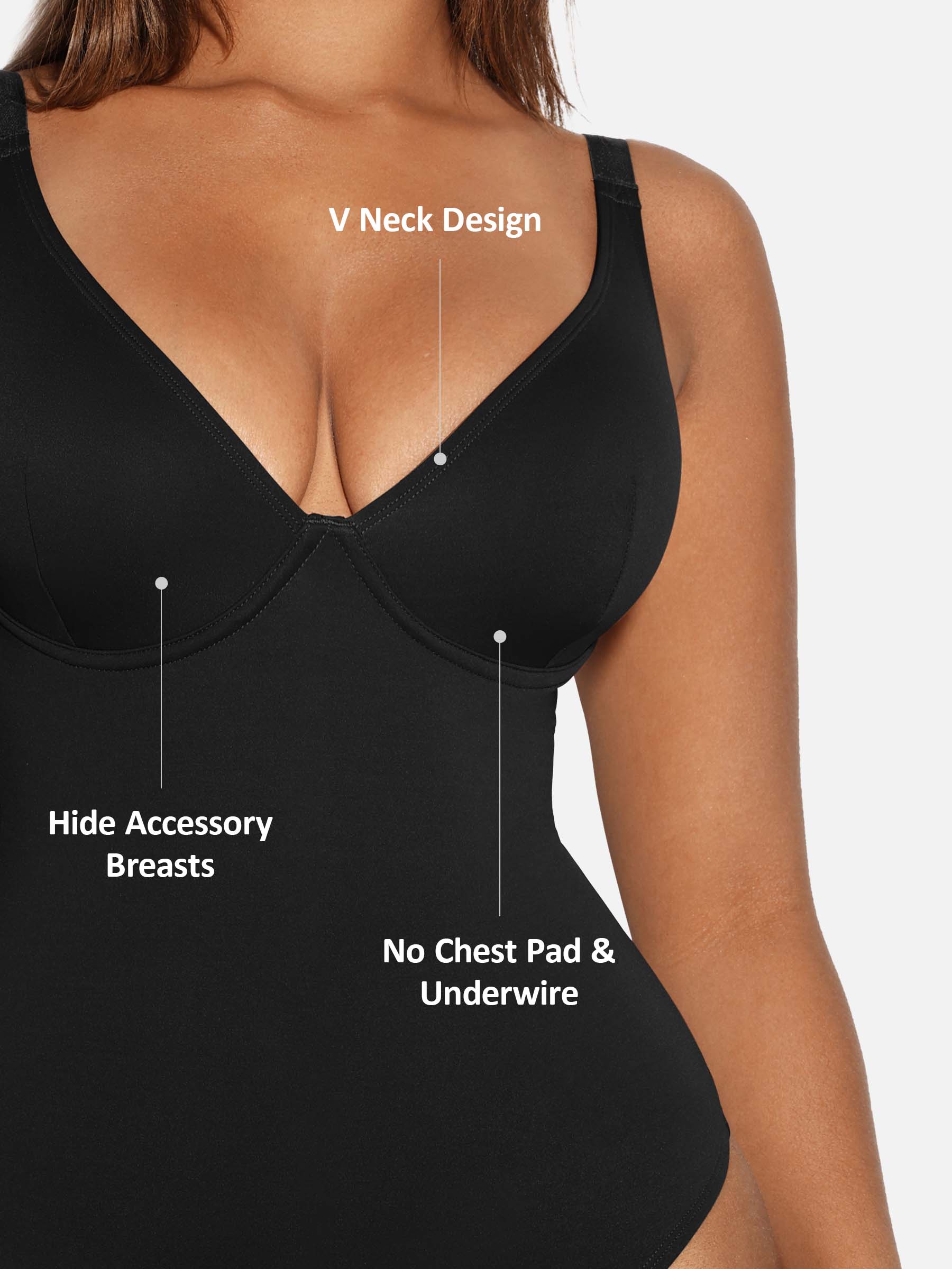 Shapevive V Neck Tummy Control Shaping Bodysuit