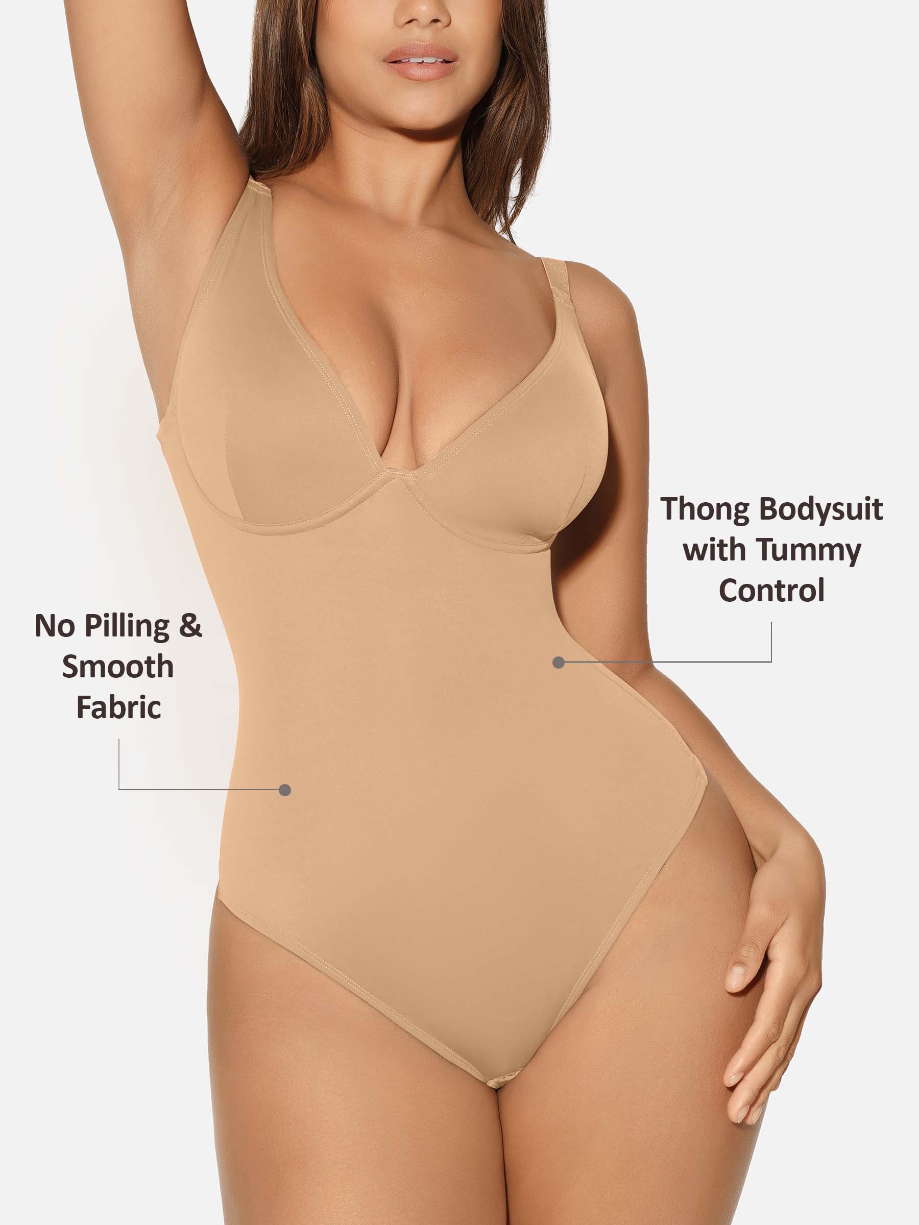Shapevive V Neck Tummy Control Shaping Bodysuit