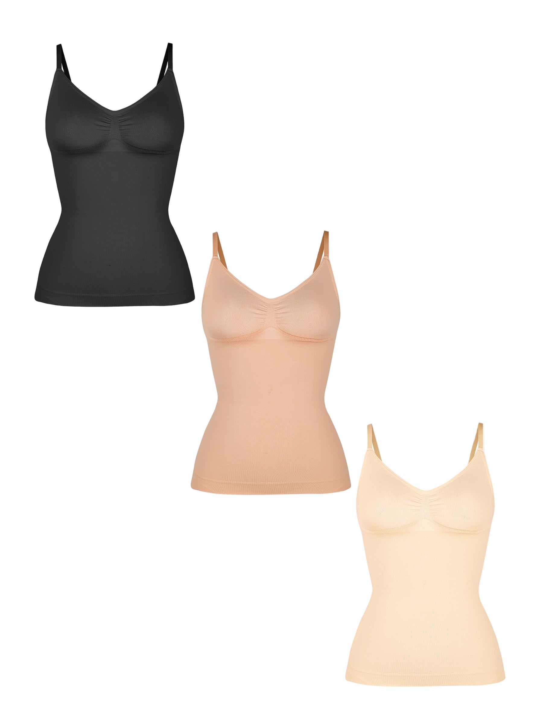 Shapevive 3-Pack Bust Support and Waist Control Shape Tank Top Bundle