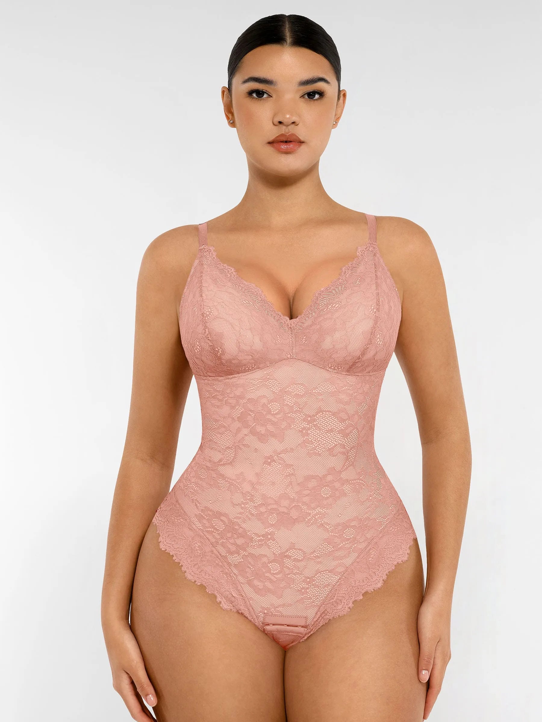 Shapevive Lace V Neck Full Bodysuit