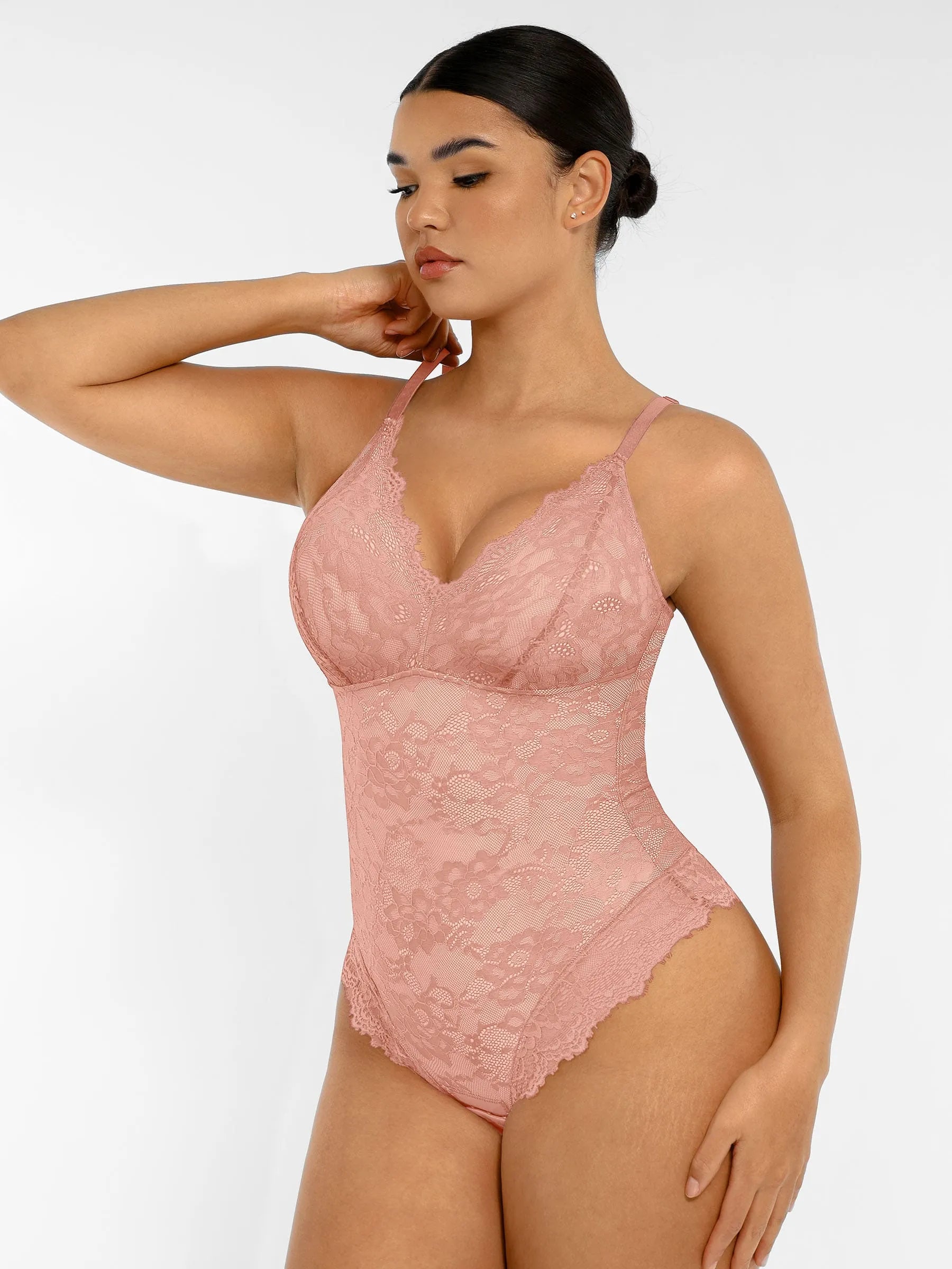 Shapevive Lace V Neck Full Bodysuit