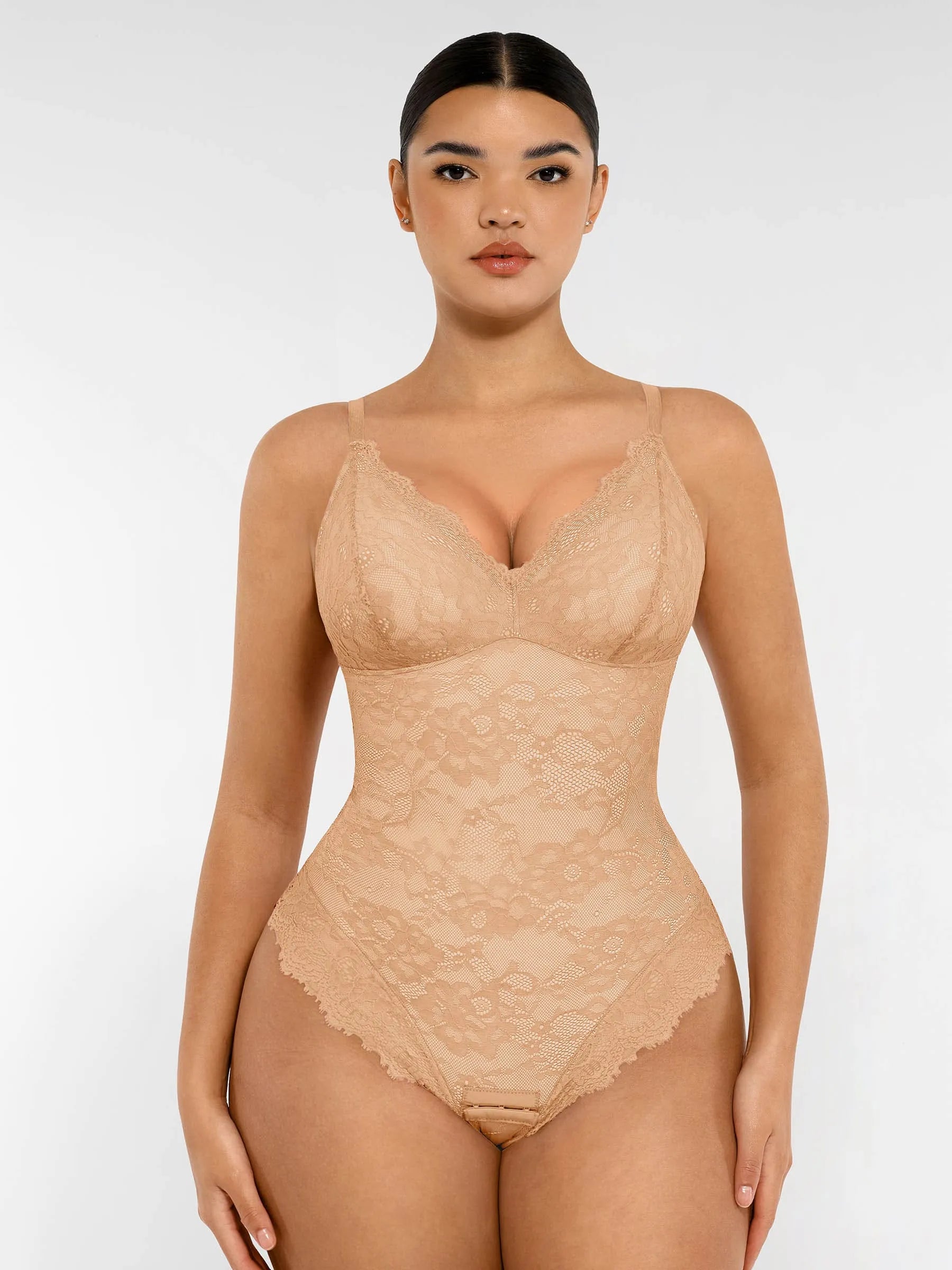 Shapevive Lace V Neck Full Bodysuit Underwear