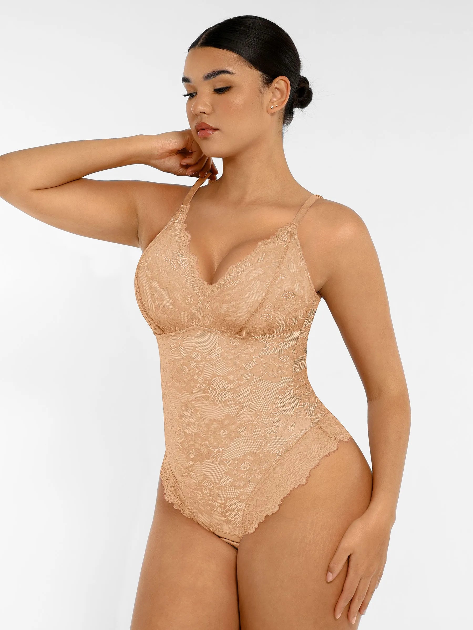 Shapevive Lace V Neck Full Bodysuit Underwear